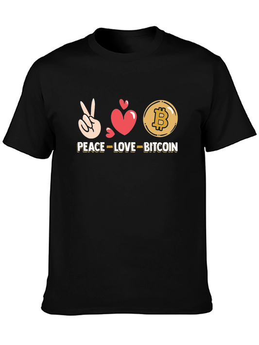 Peace Love Bitcoin Black T-Shirt
