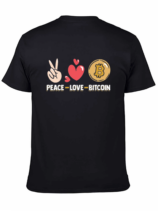 Peace Love Bitcoin Black T-Shirt