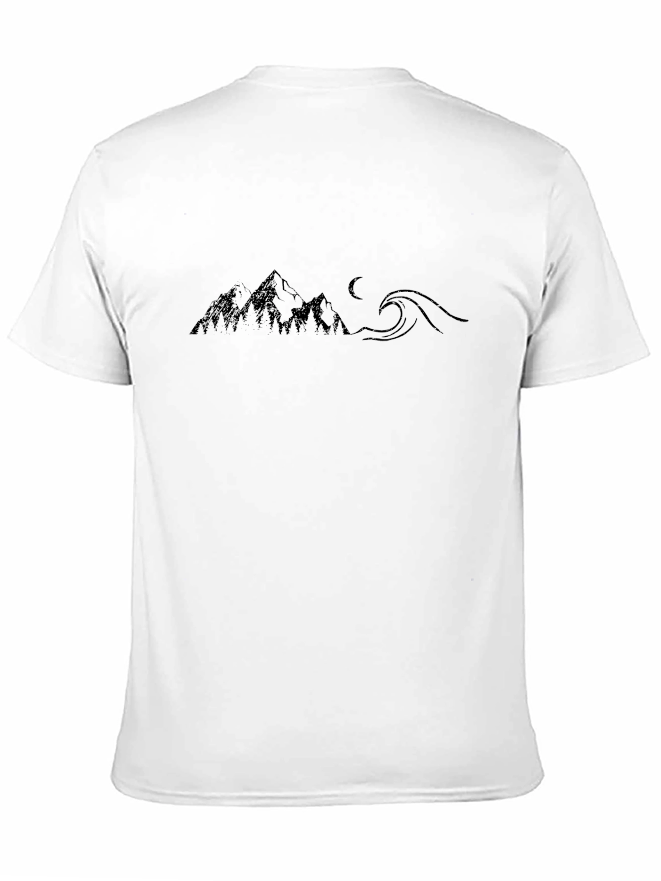 Mountain & Wave Graphic Black Tee