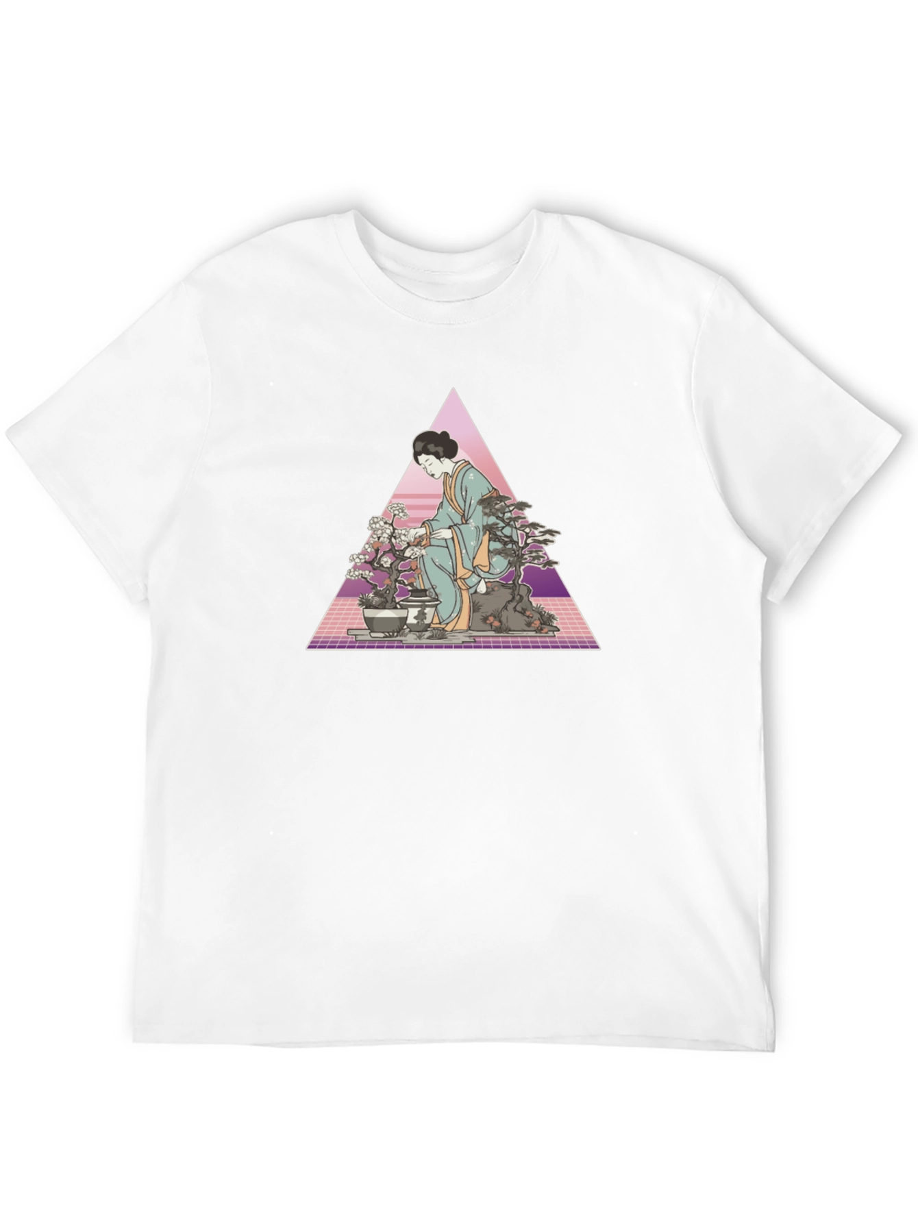 Geisha Bonsai Retro T-Shirt - Unique Graphic Tee