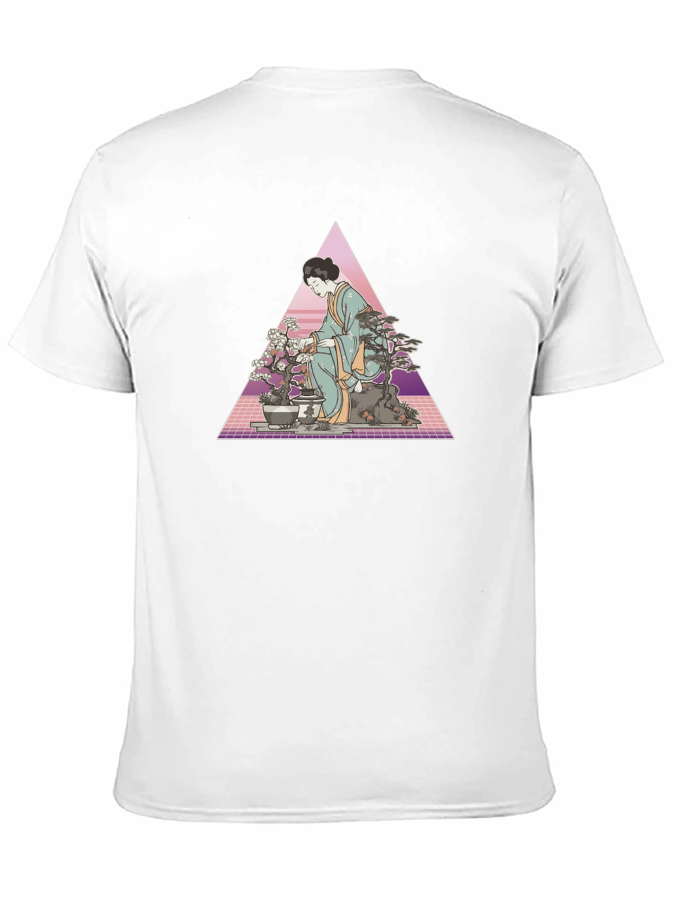 Geisha Bonsai Retro T-Shirt - Unique Graphic Tee