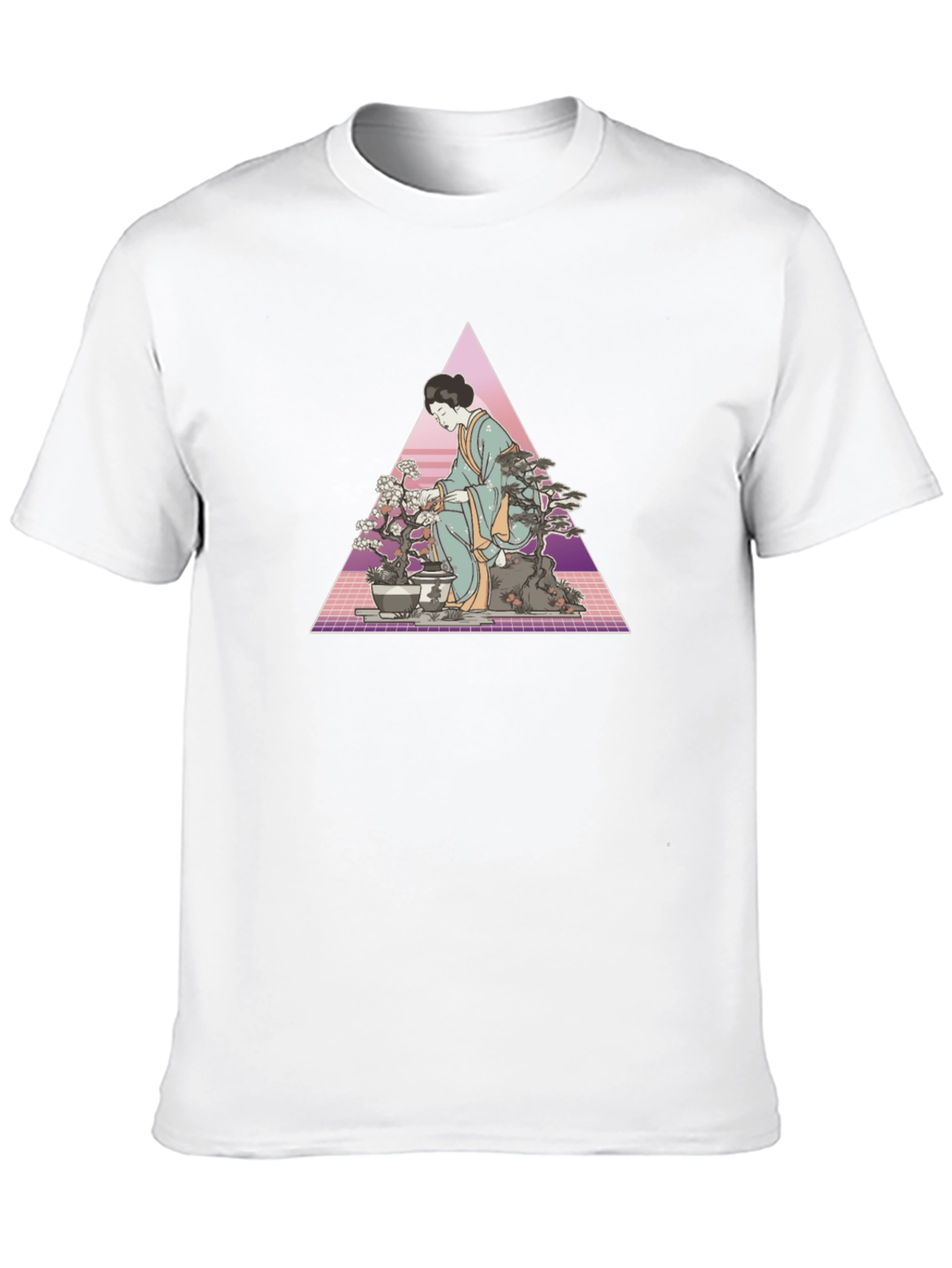 Geisha Bonsai Retro T-Shirt - Unique Graphic Tee