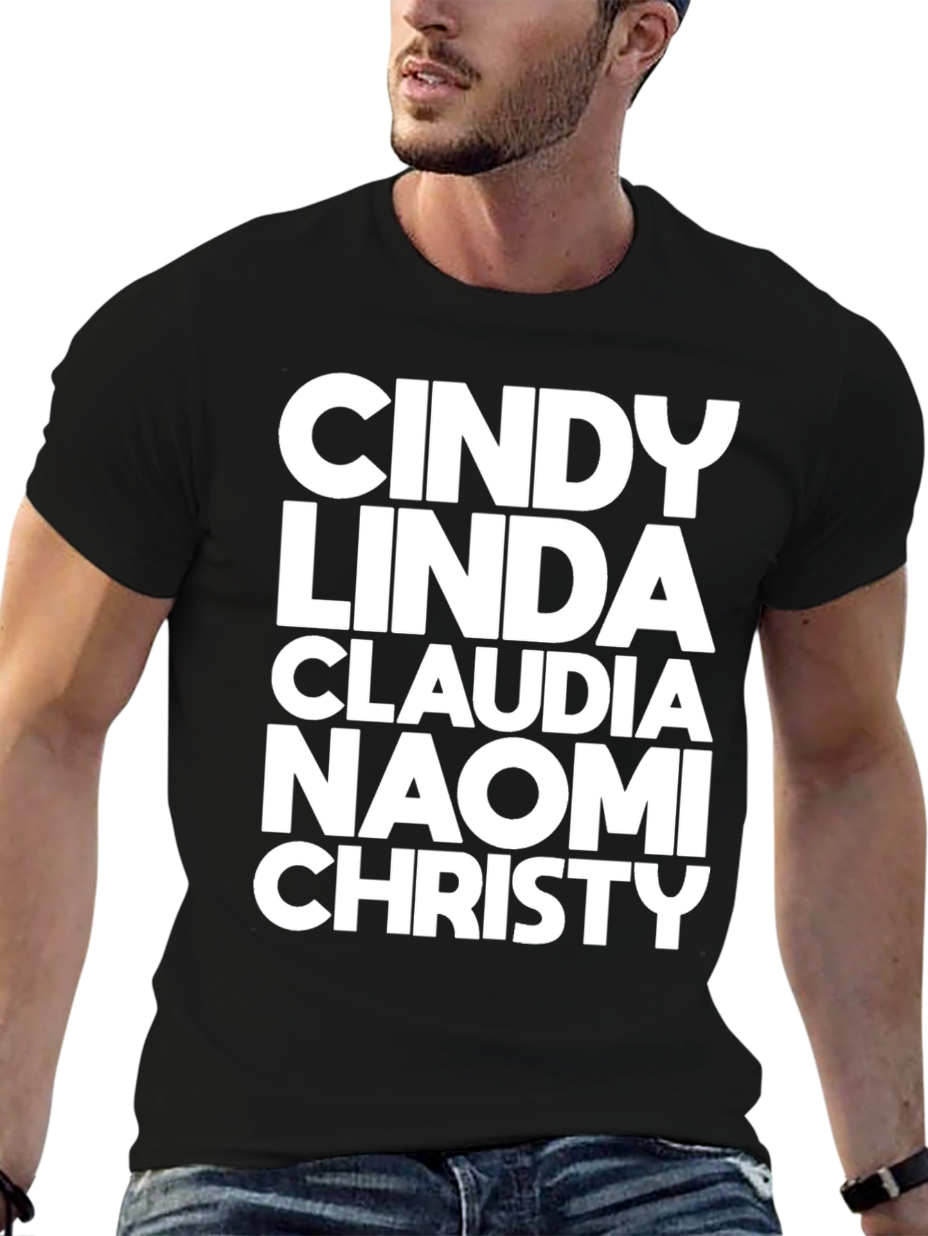 Supermodel Names Black T-Shirt
