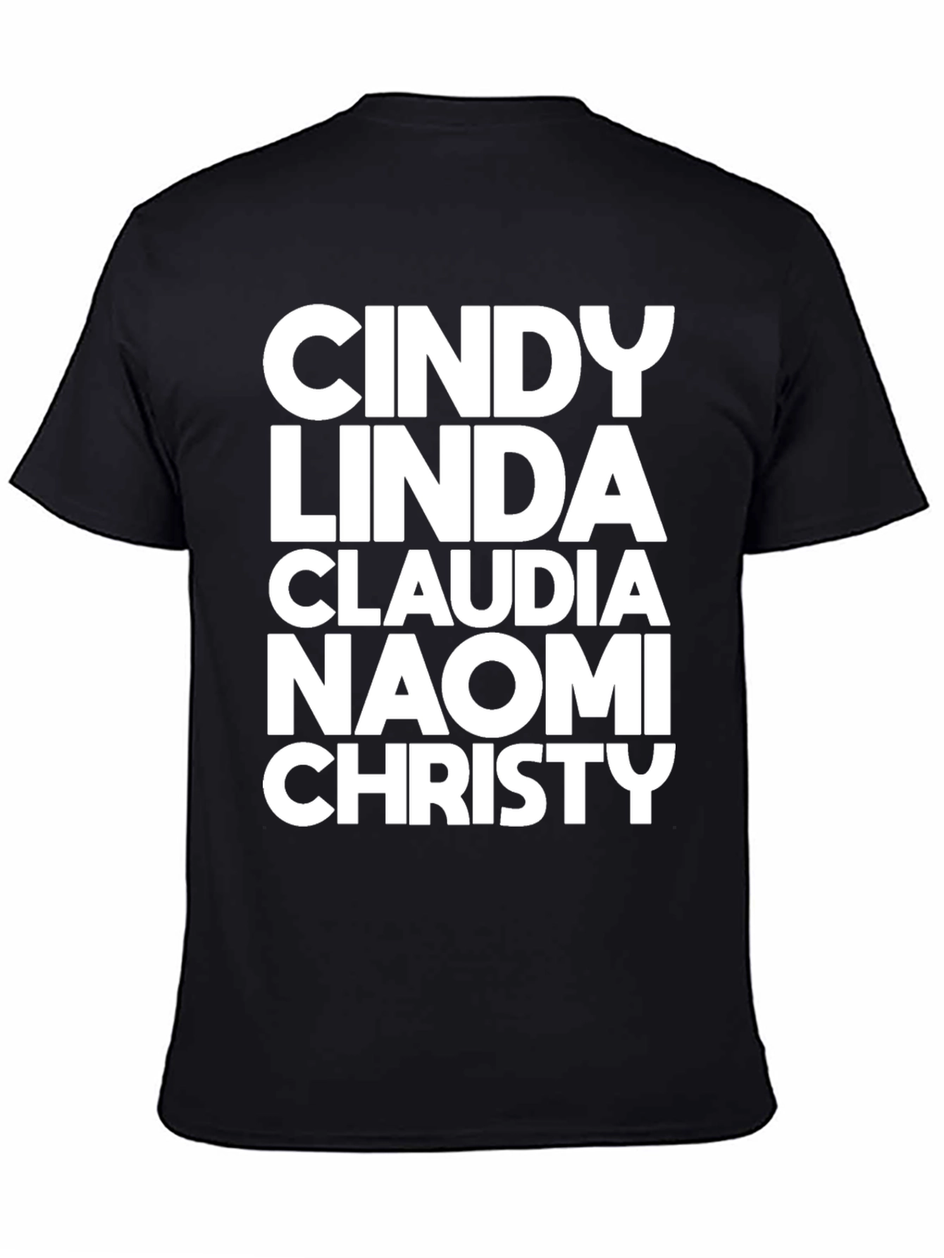 Supermodel Names Black T-Shirt