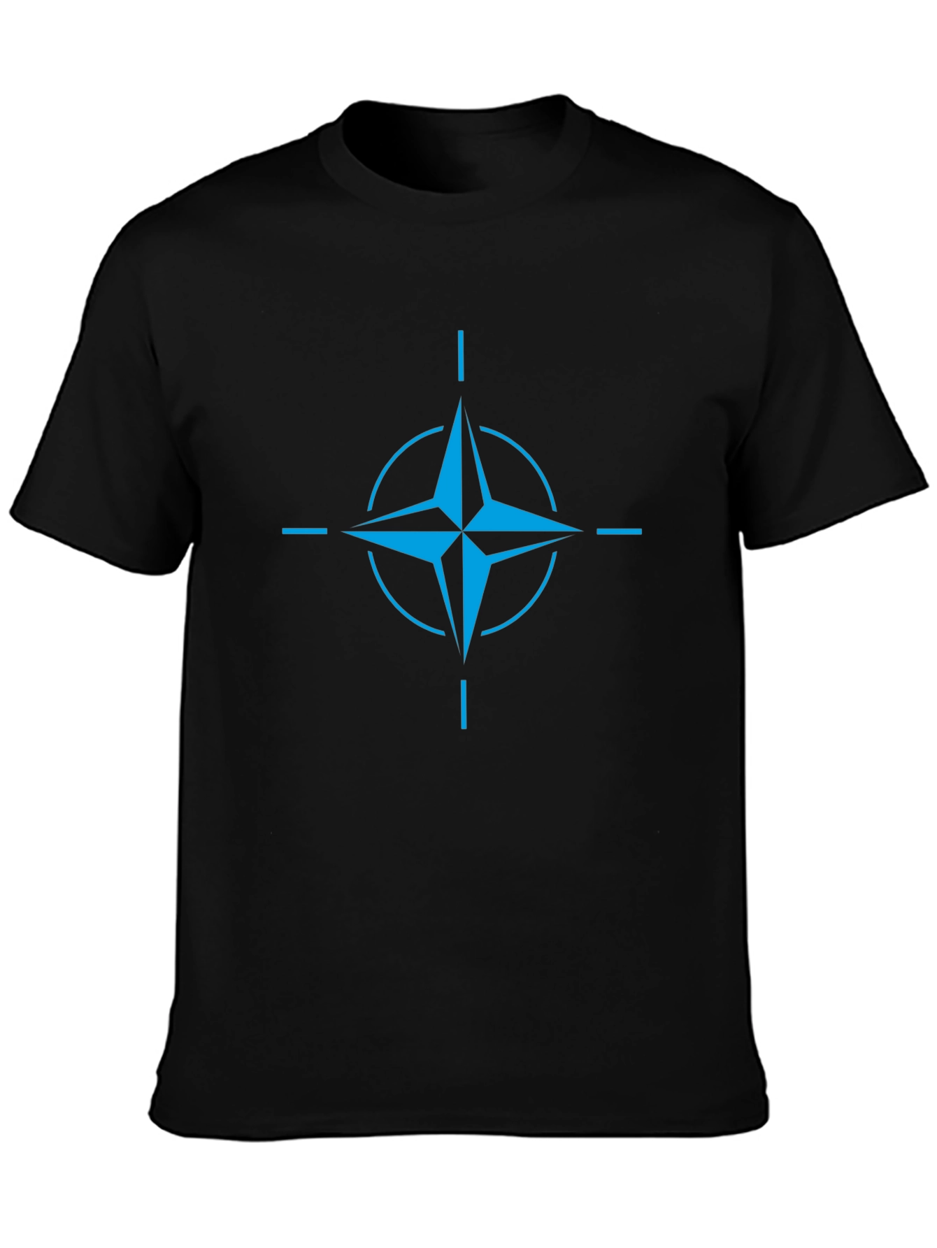 Blue NATO Star Black T-Shirt