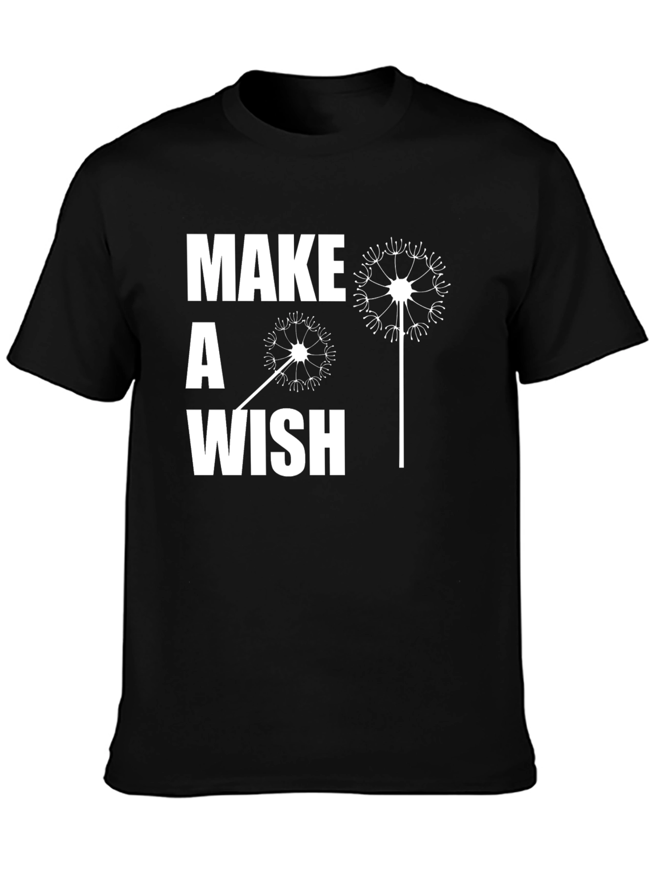 Make a Wish Graphic Tee - Casual Black T-Shirt