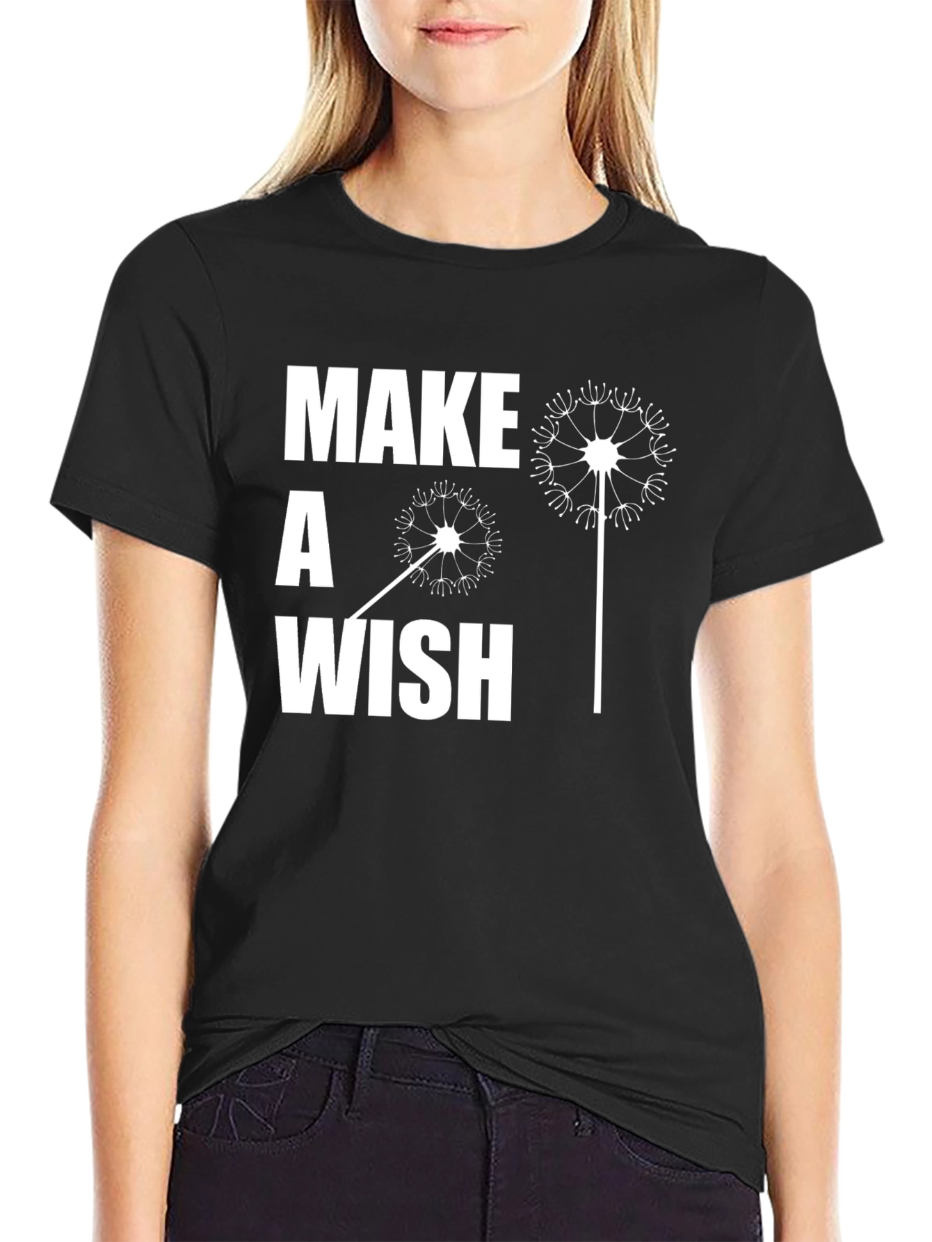 Make a Wish Graphic Tee - Casual Black T-Shirt