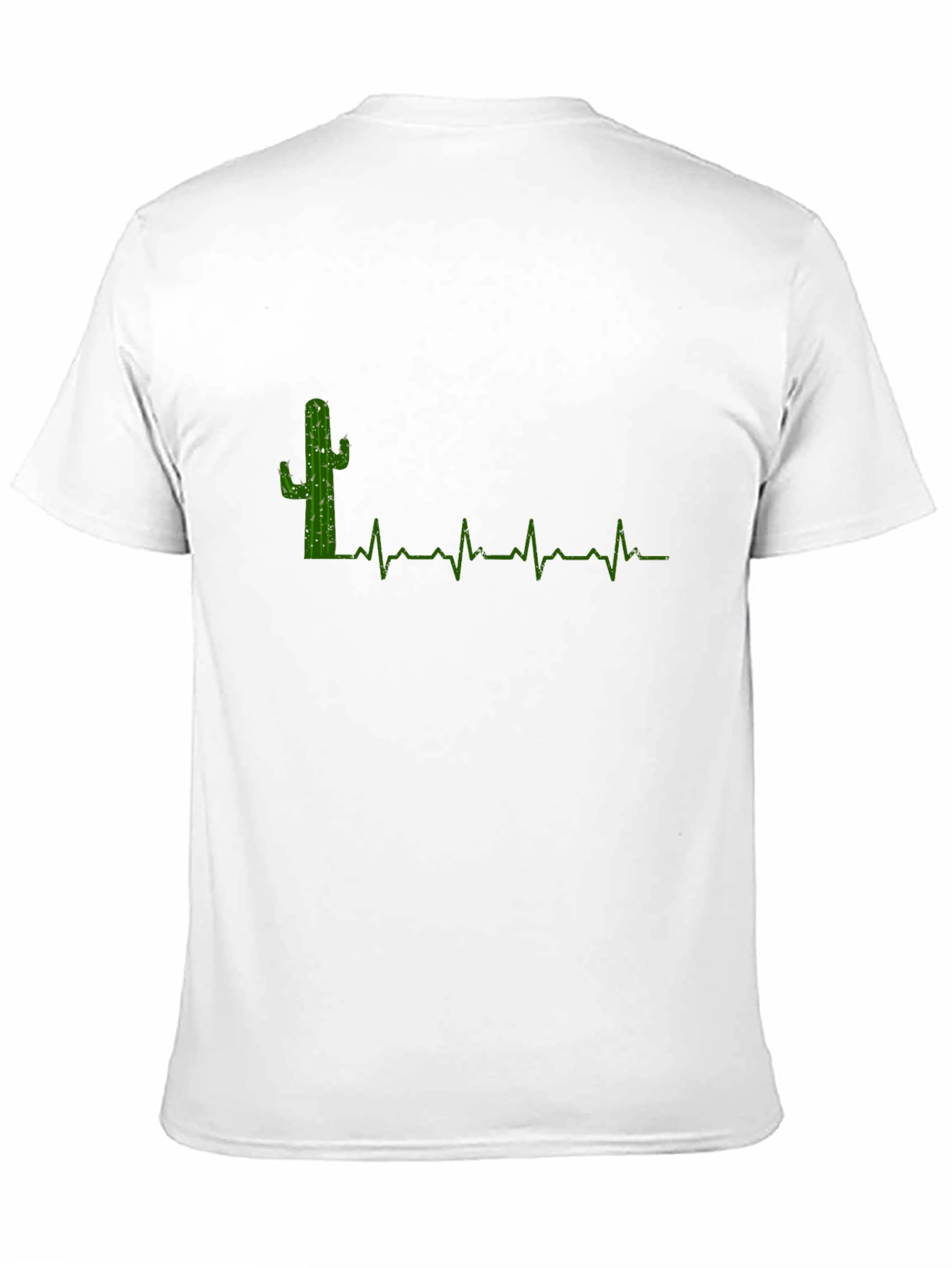 Cactus Heartbeat Graphic Tee - Black Cotton T-Shirt