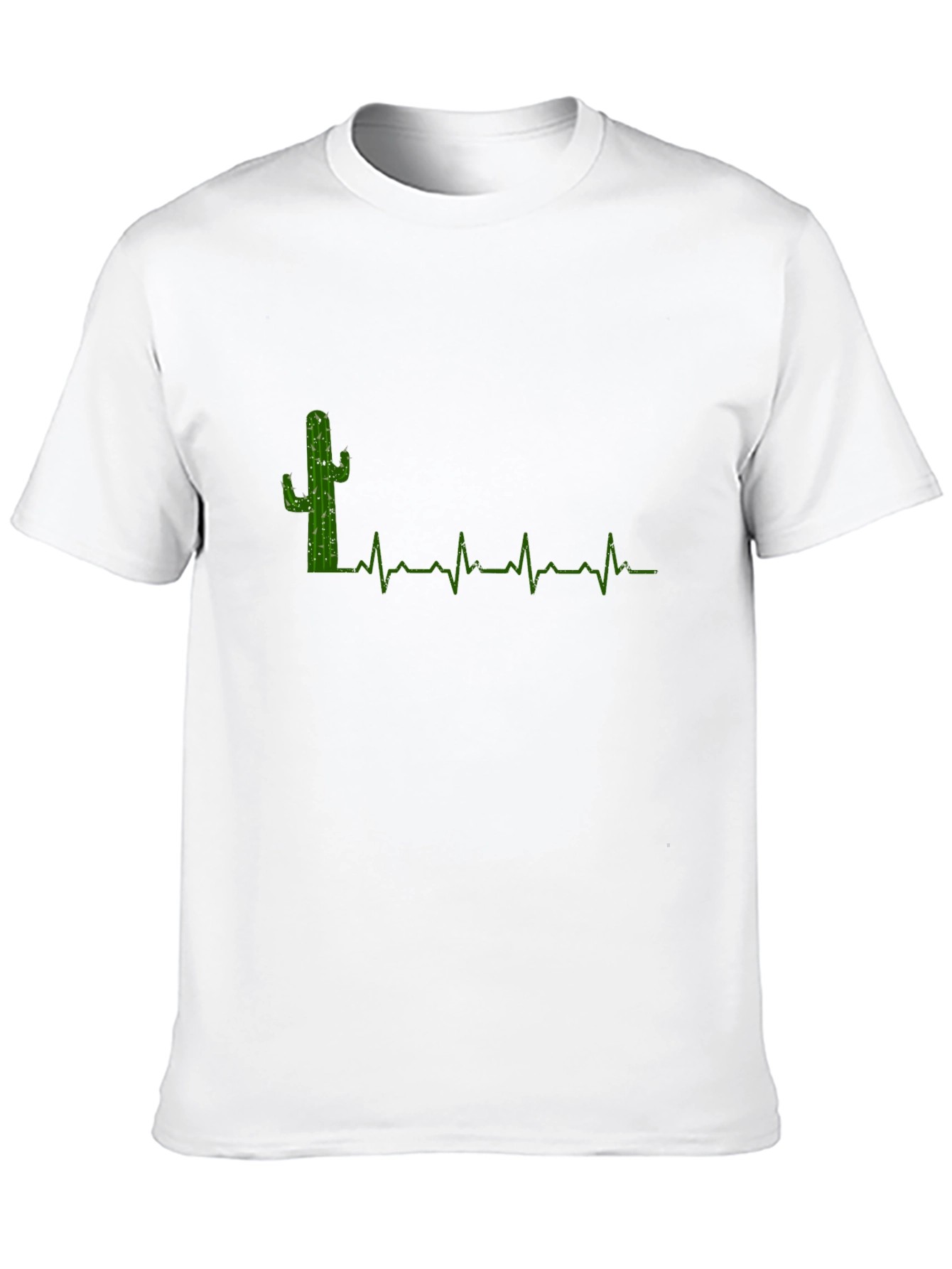 Cactus Heartbeat Graphic Tee - Black Cotton T-Shirt