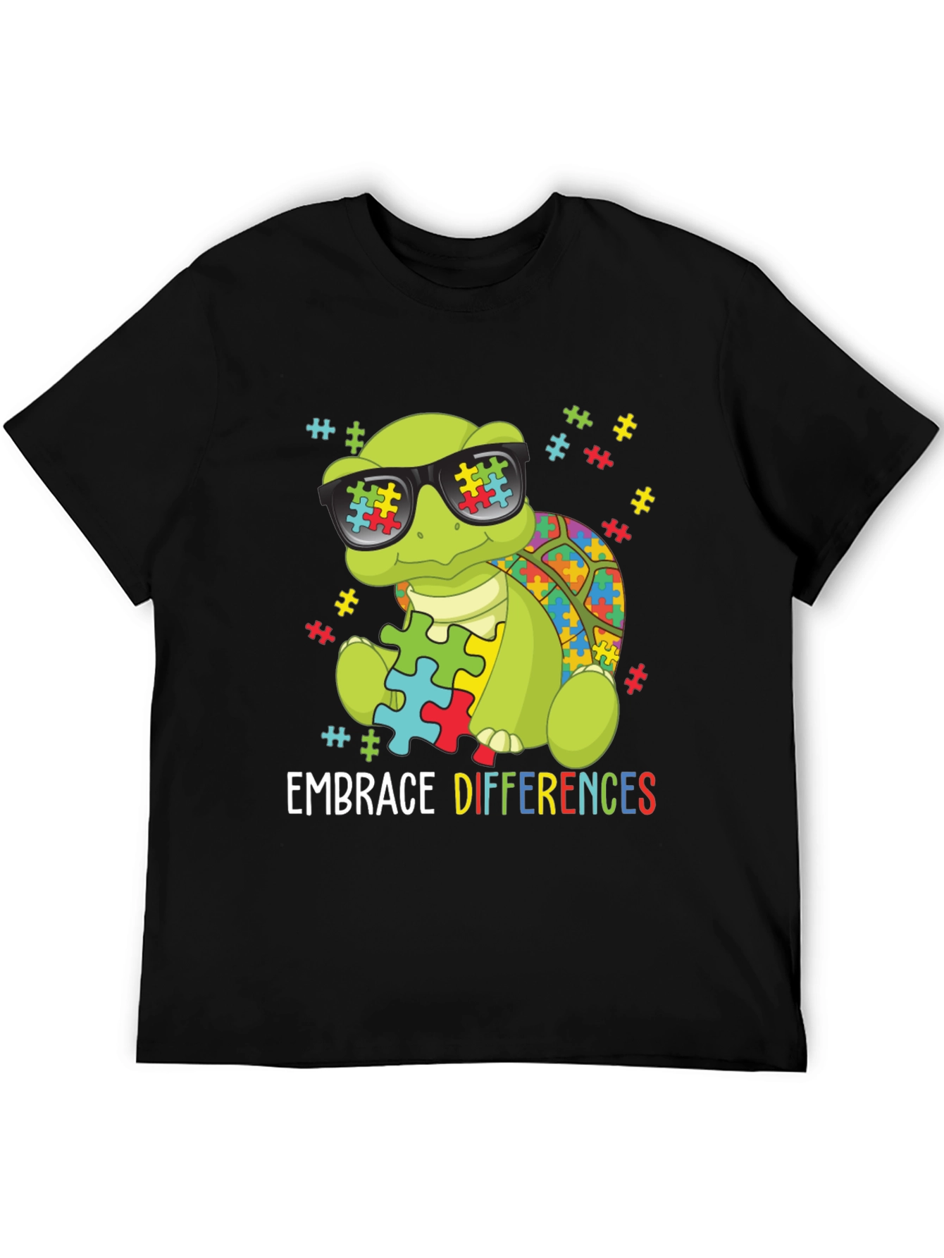 Embrace Differences Autism Awareness Turtle T-Shirt