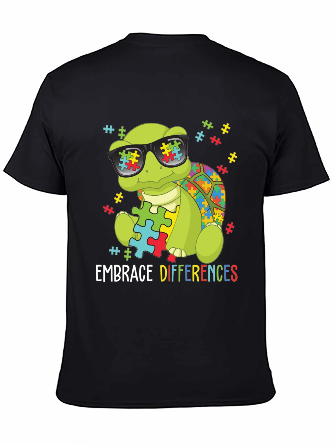 Embrace Differences Autism Awareness Turtle T-Shirt