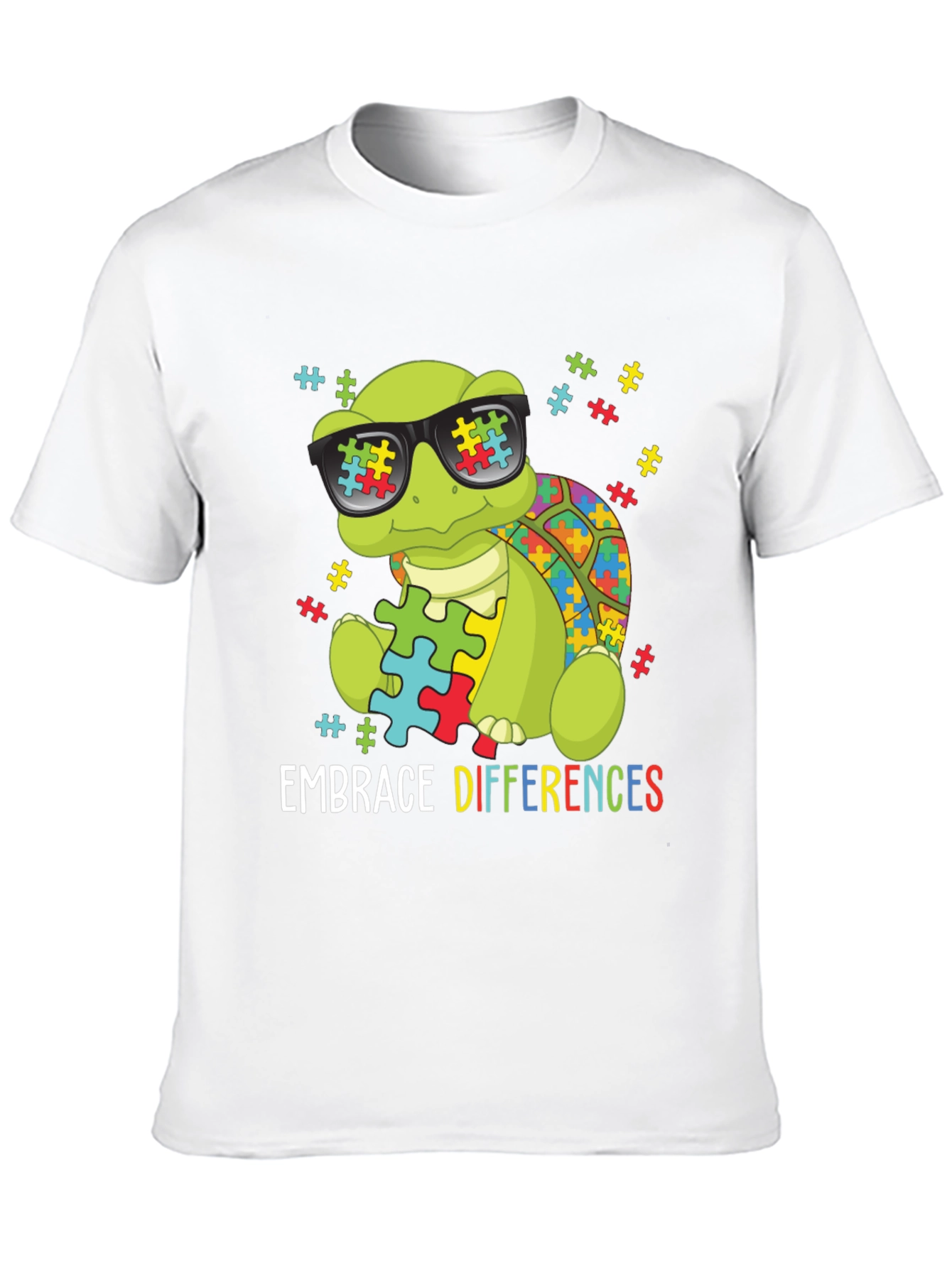 Embrace Differences Autism Awareness Turtle T-Shirt
