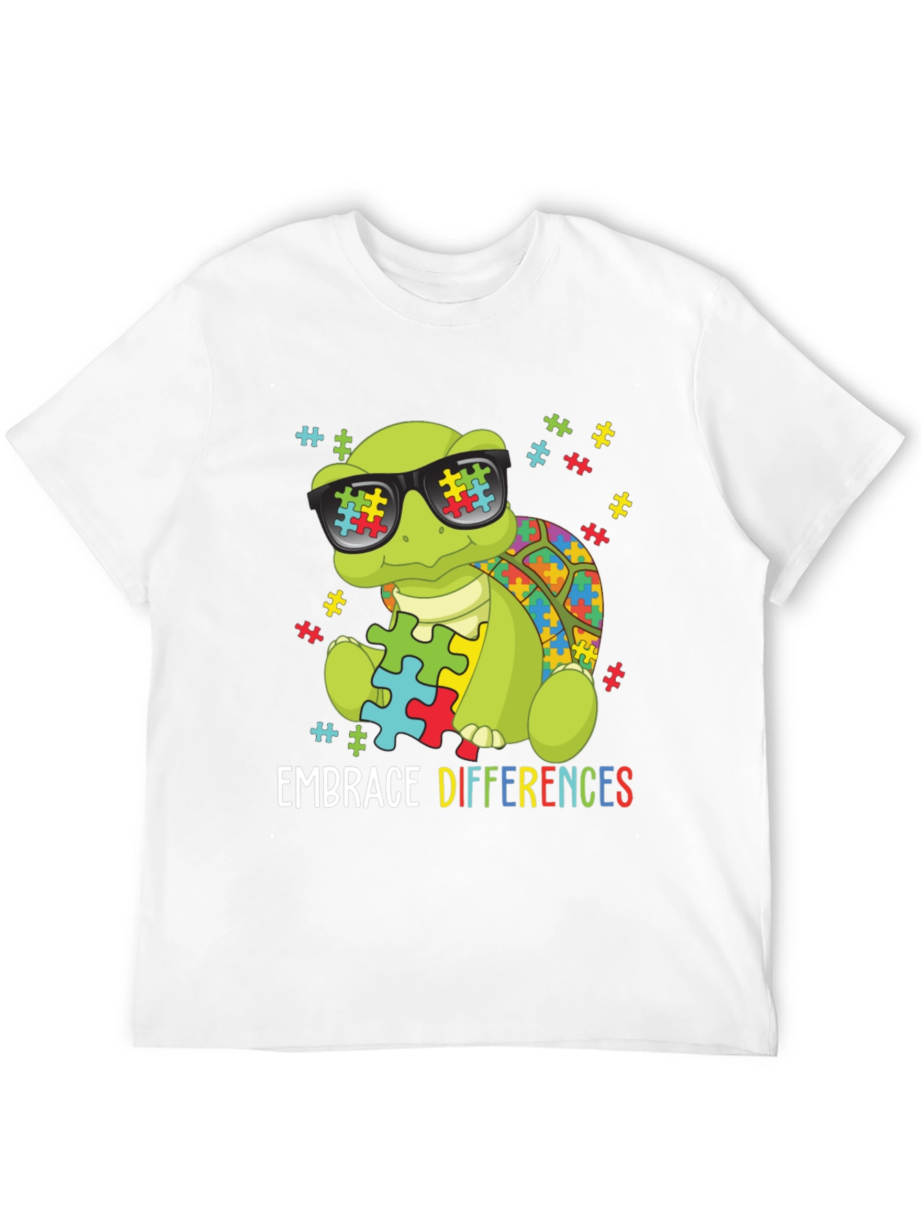 Embrace Differences Autism Awareness Turtle T-Shirt