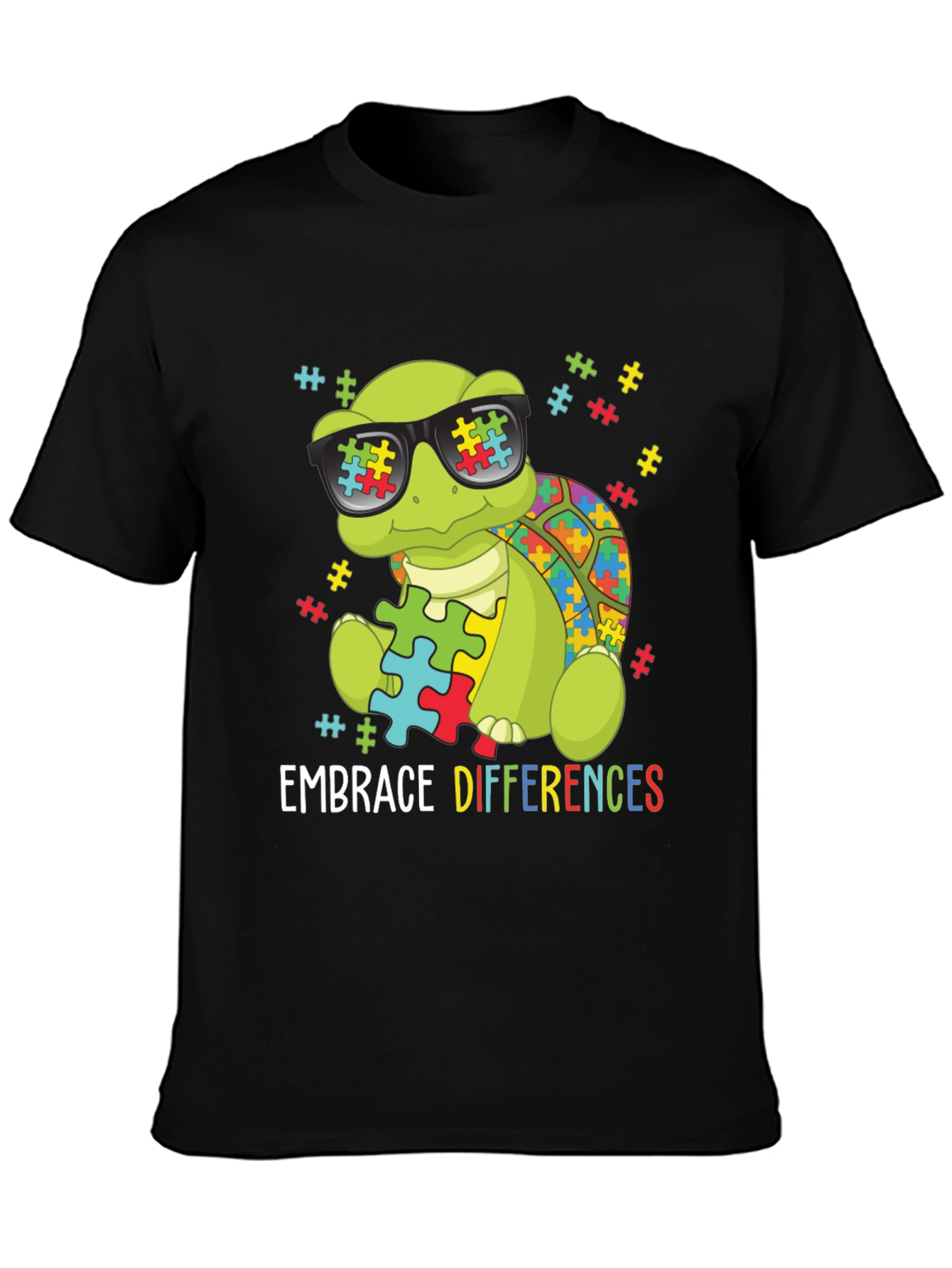Embrace Differences Autism Awareness Turtle T-Shirt