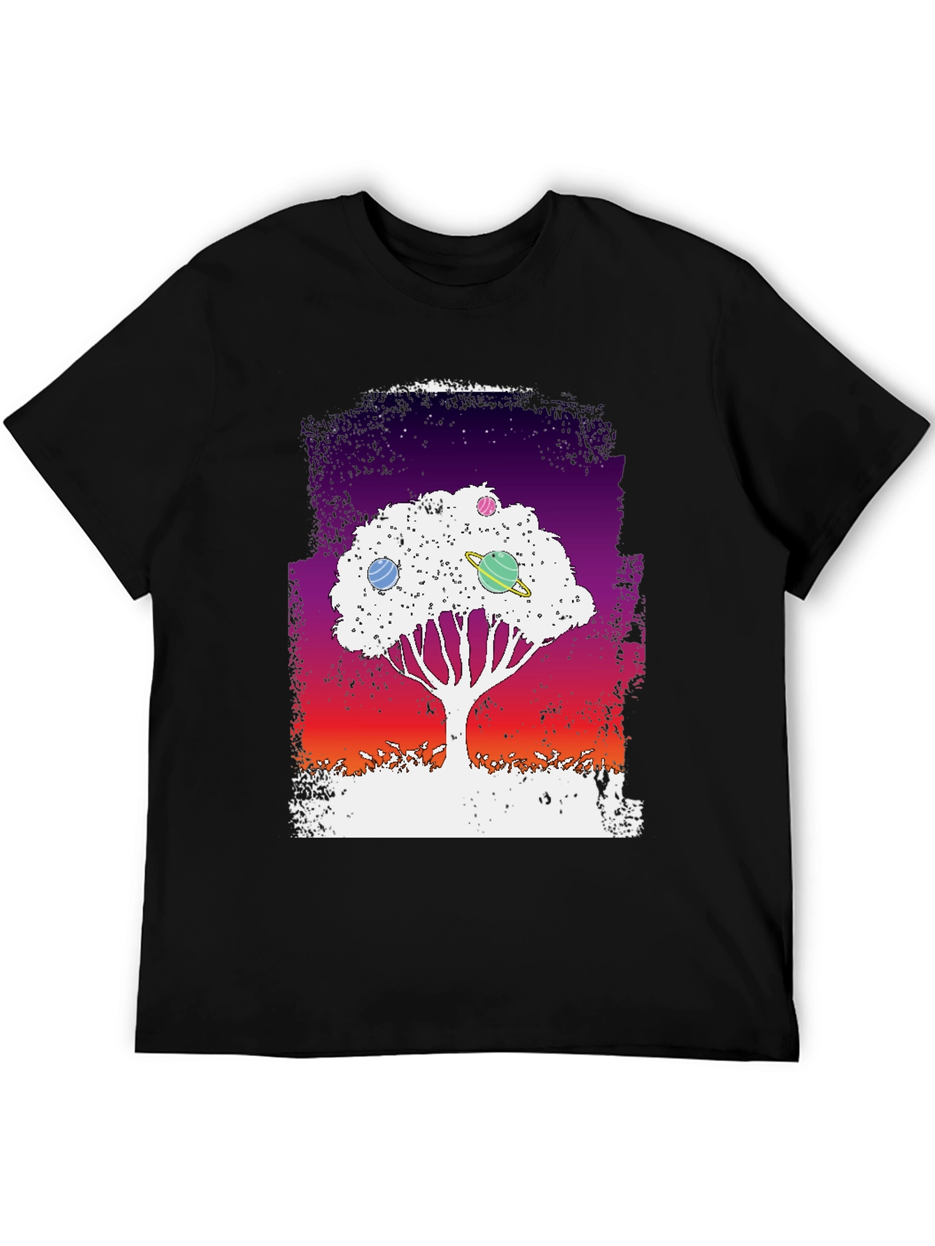 Galaxy Tree Graphic Tee - Black Unisex T-Shirt