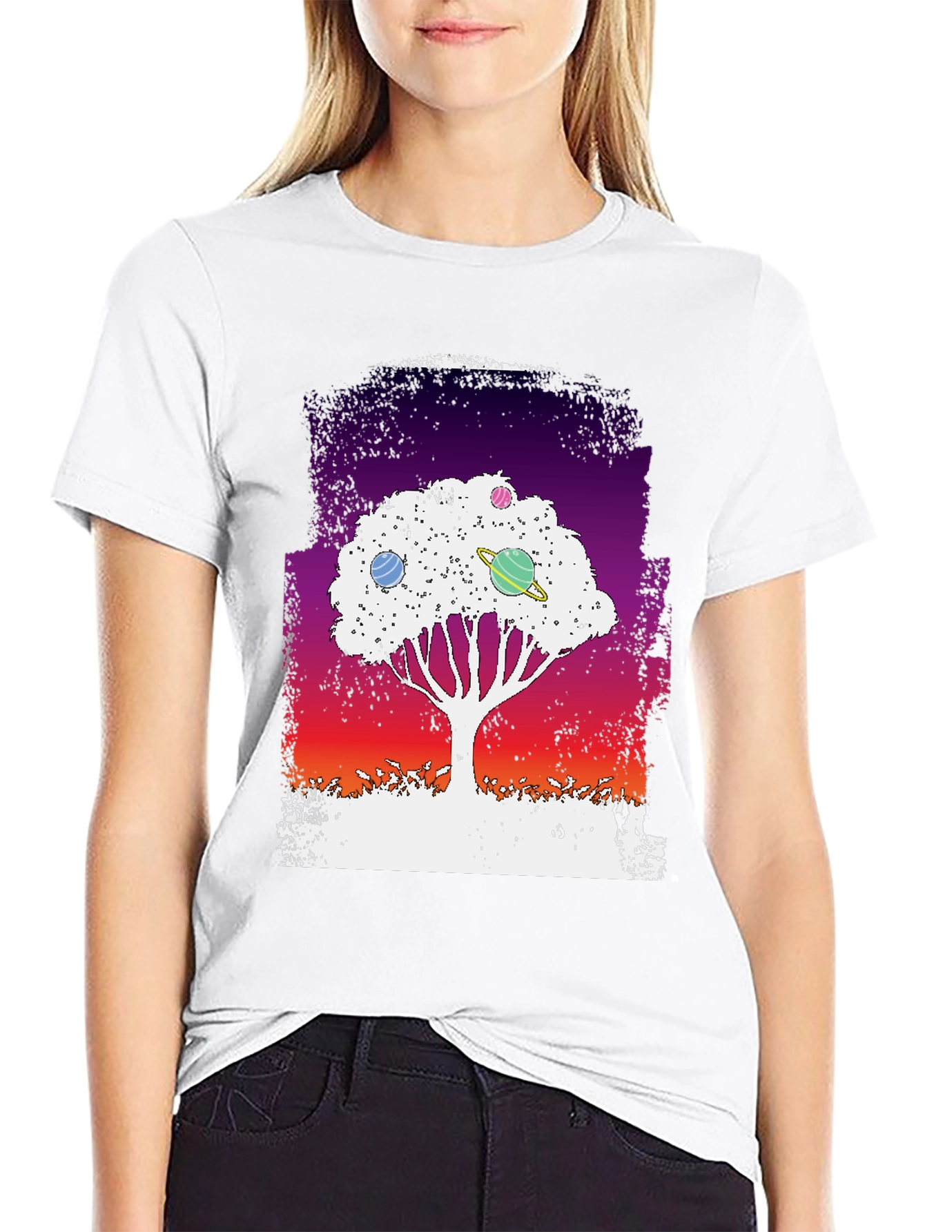 Galaxy Tree Graphic Tee - Black Unisex T-Shirt