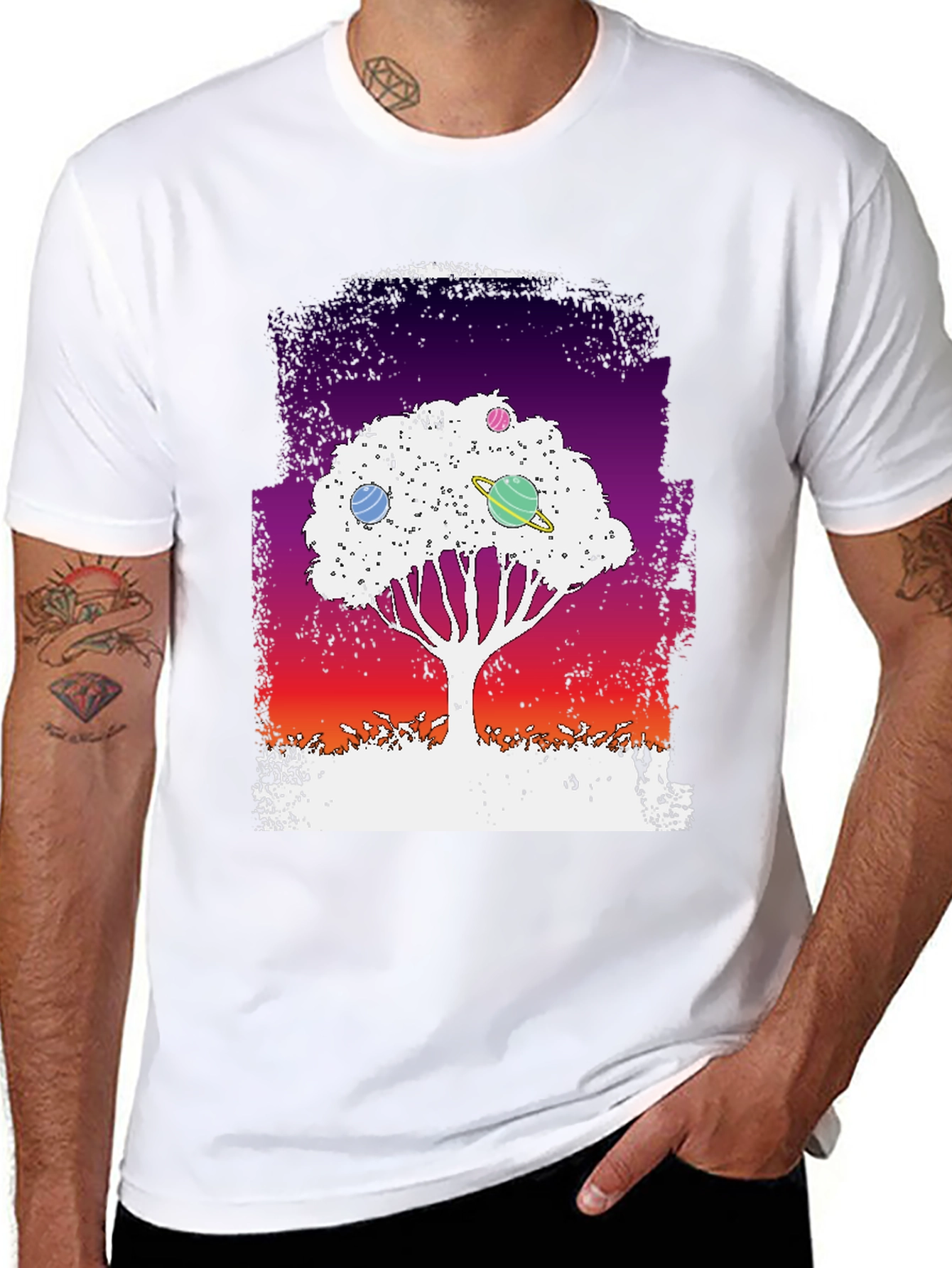 Galaxy Tree Graphic Tee - Black Unisex T-Shirt