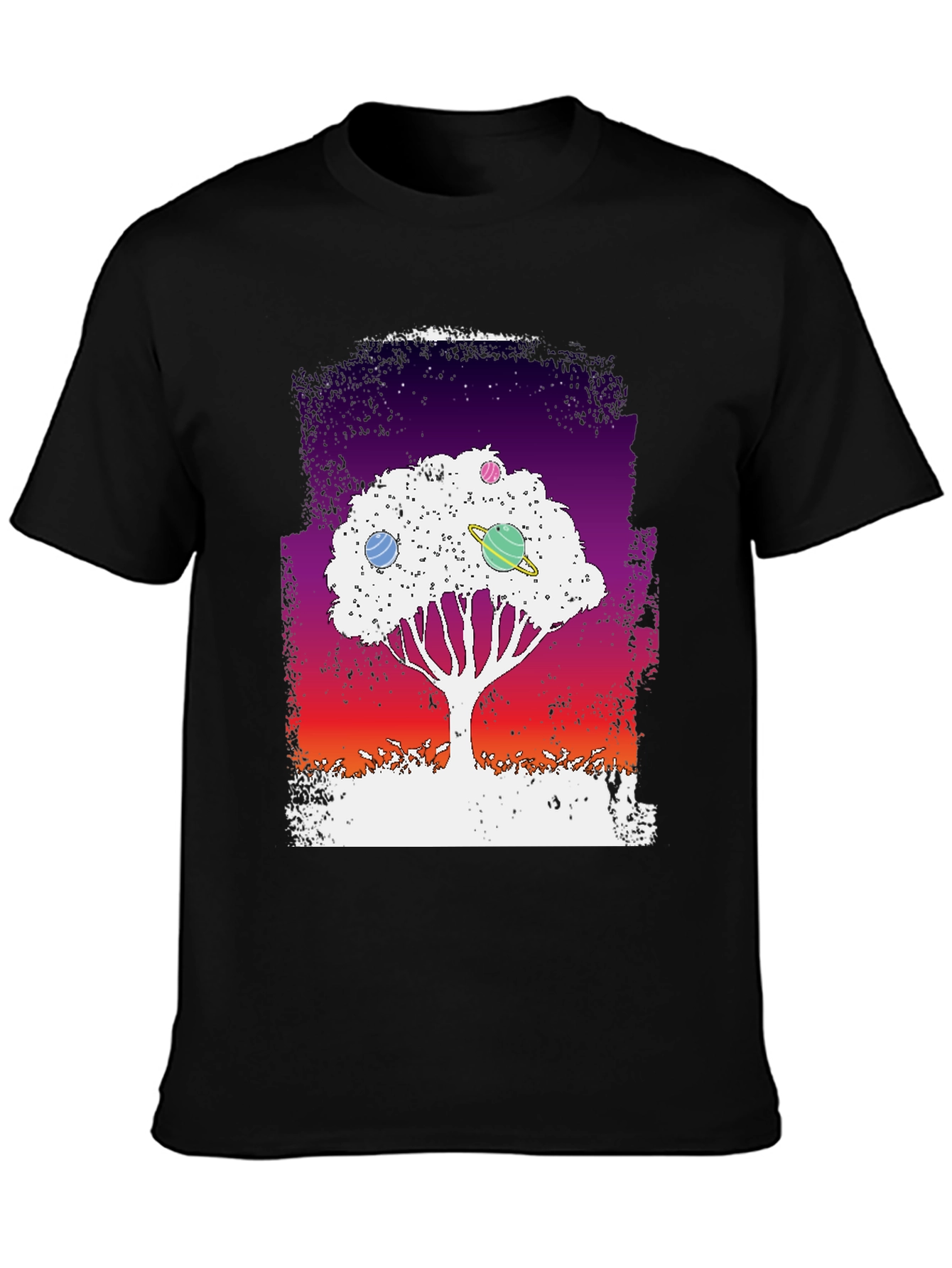 Galaxy Tree Graphic Tee - Black Unisex T-Shirt