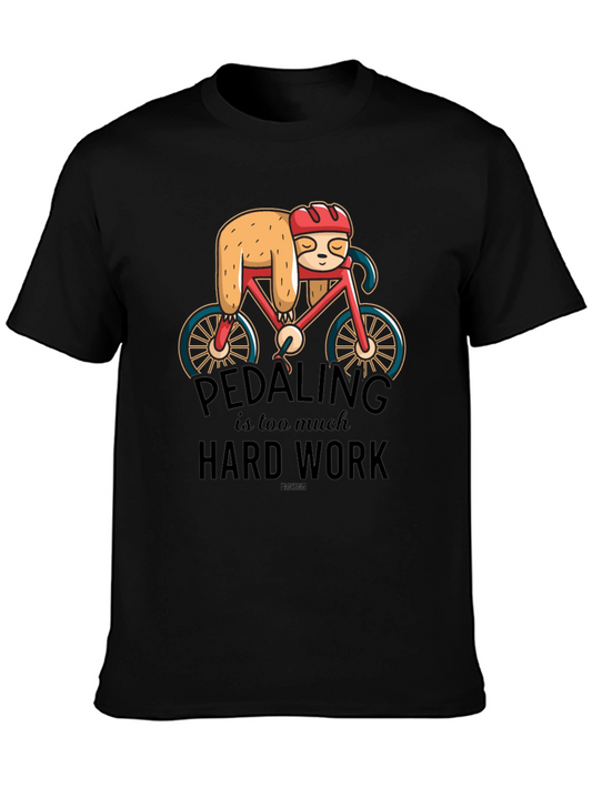 Sloth on Bike T-Shirt - Pedaling is Too Much Hard Work