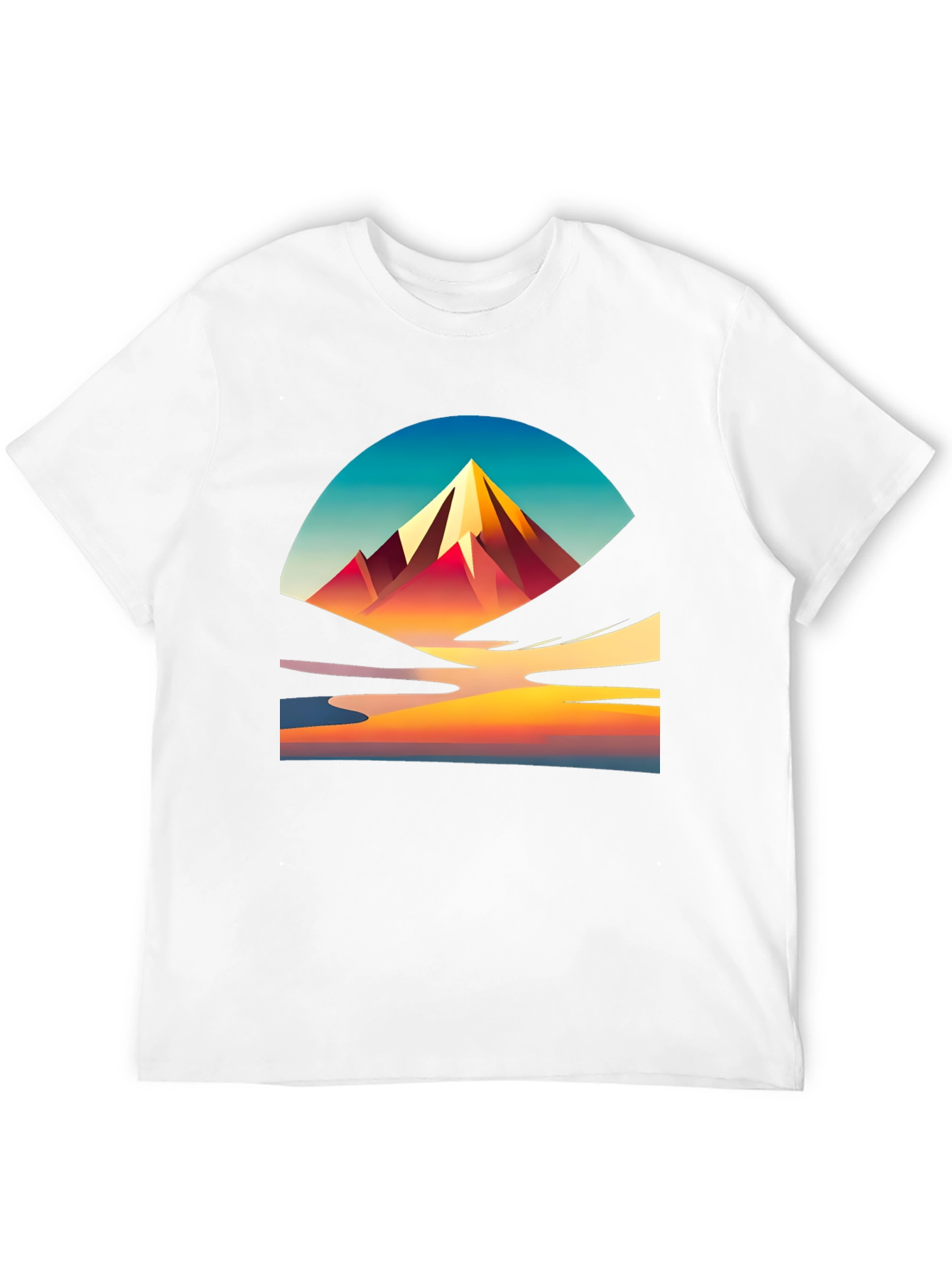Mountain Sunset Graphic Tee - Stylish Black T-Shirt