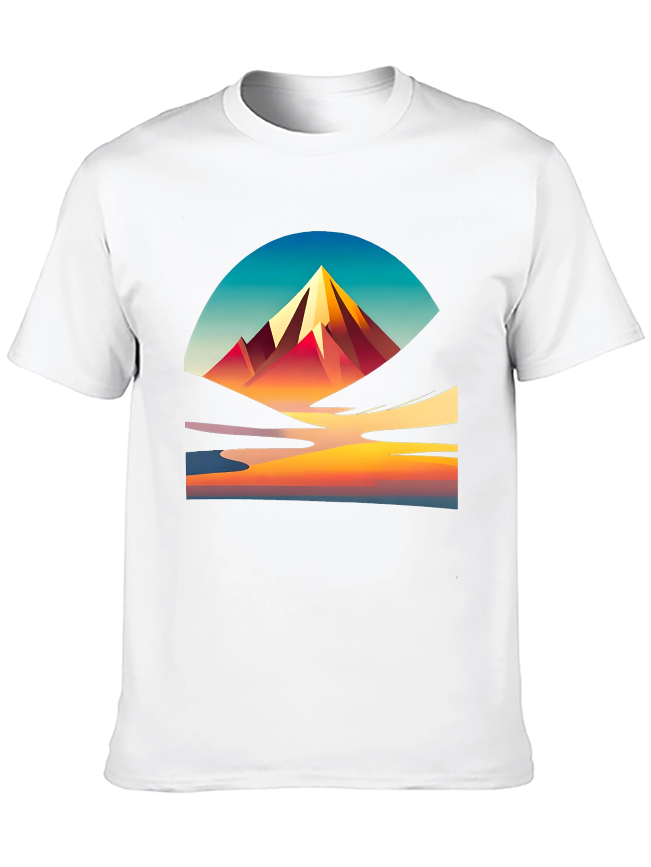 Mountain Sunset Graphic Tee - Stylish Black T-Shirt