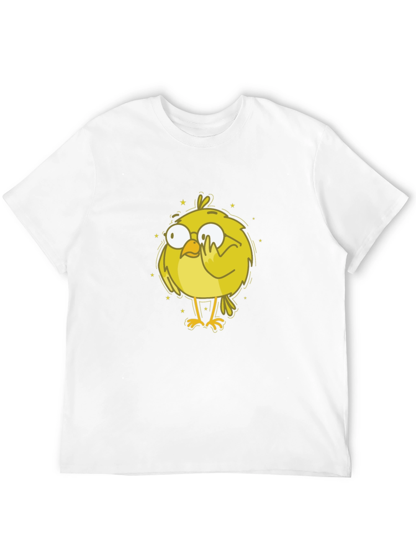 Cartoon Bird Graphic Tee - Black