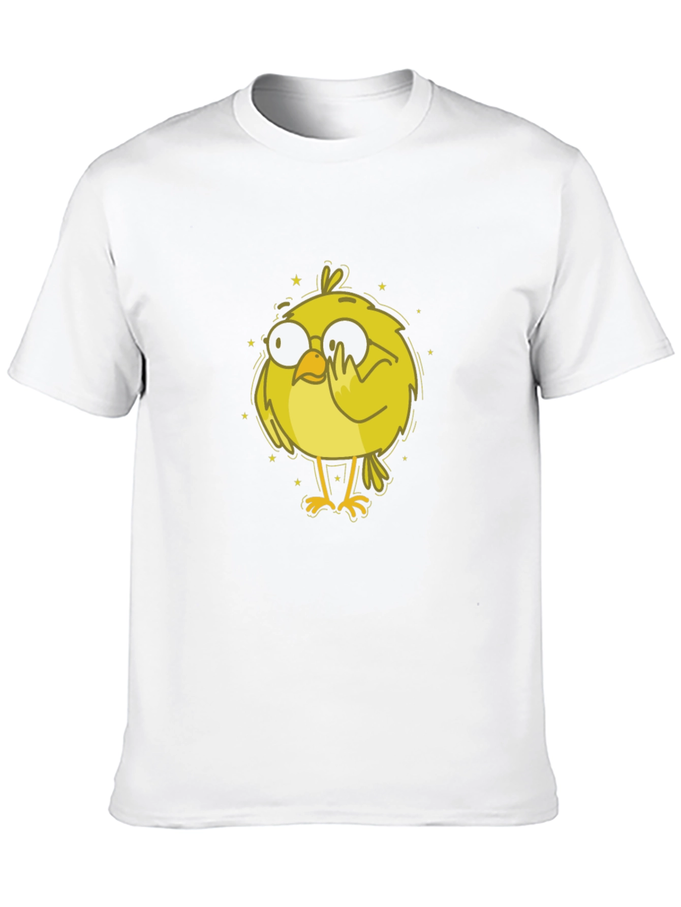 Cartoon Bird Graphic Tee - Black