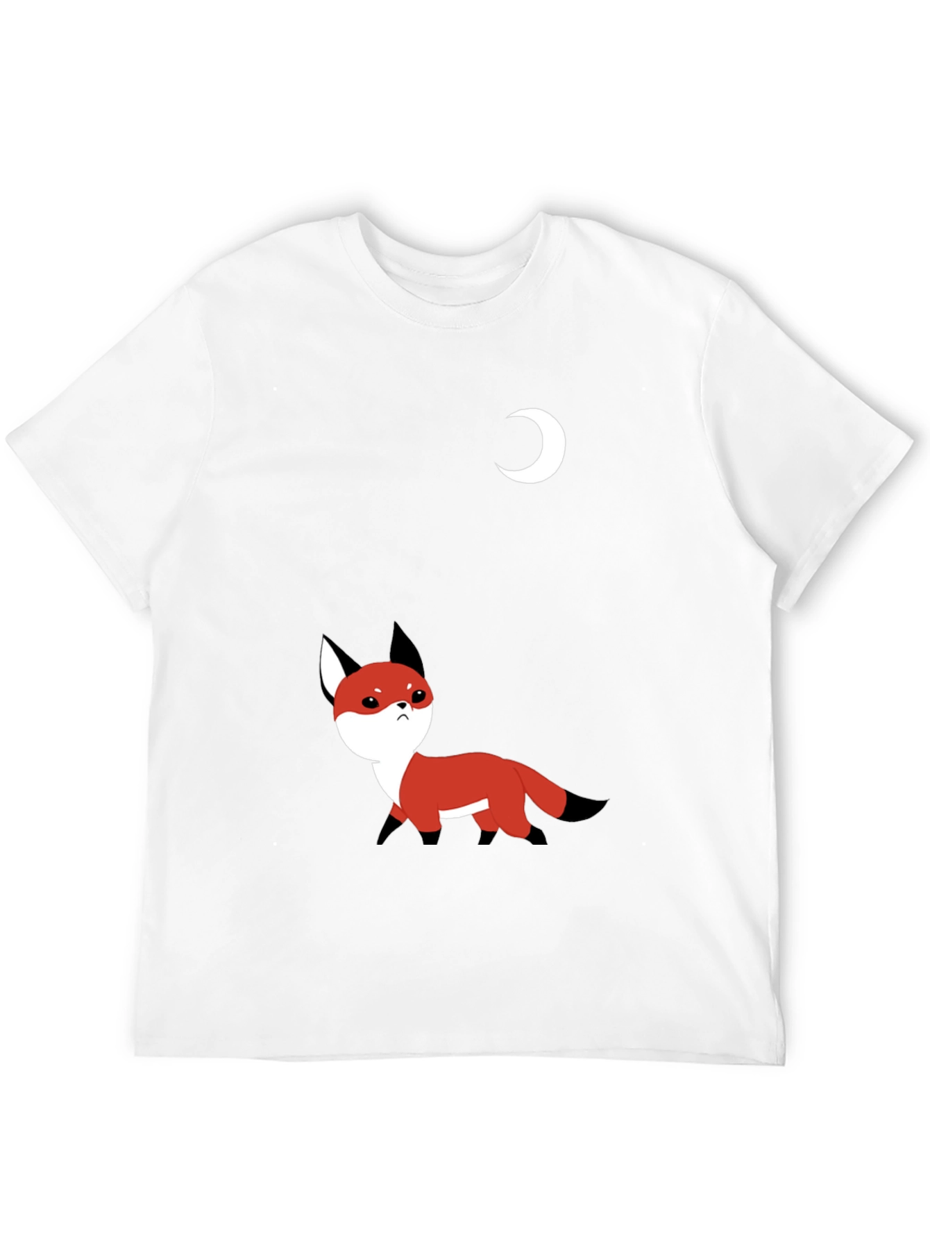 Fox and Moon Black T-Shirt