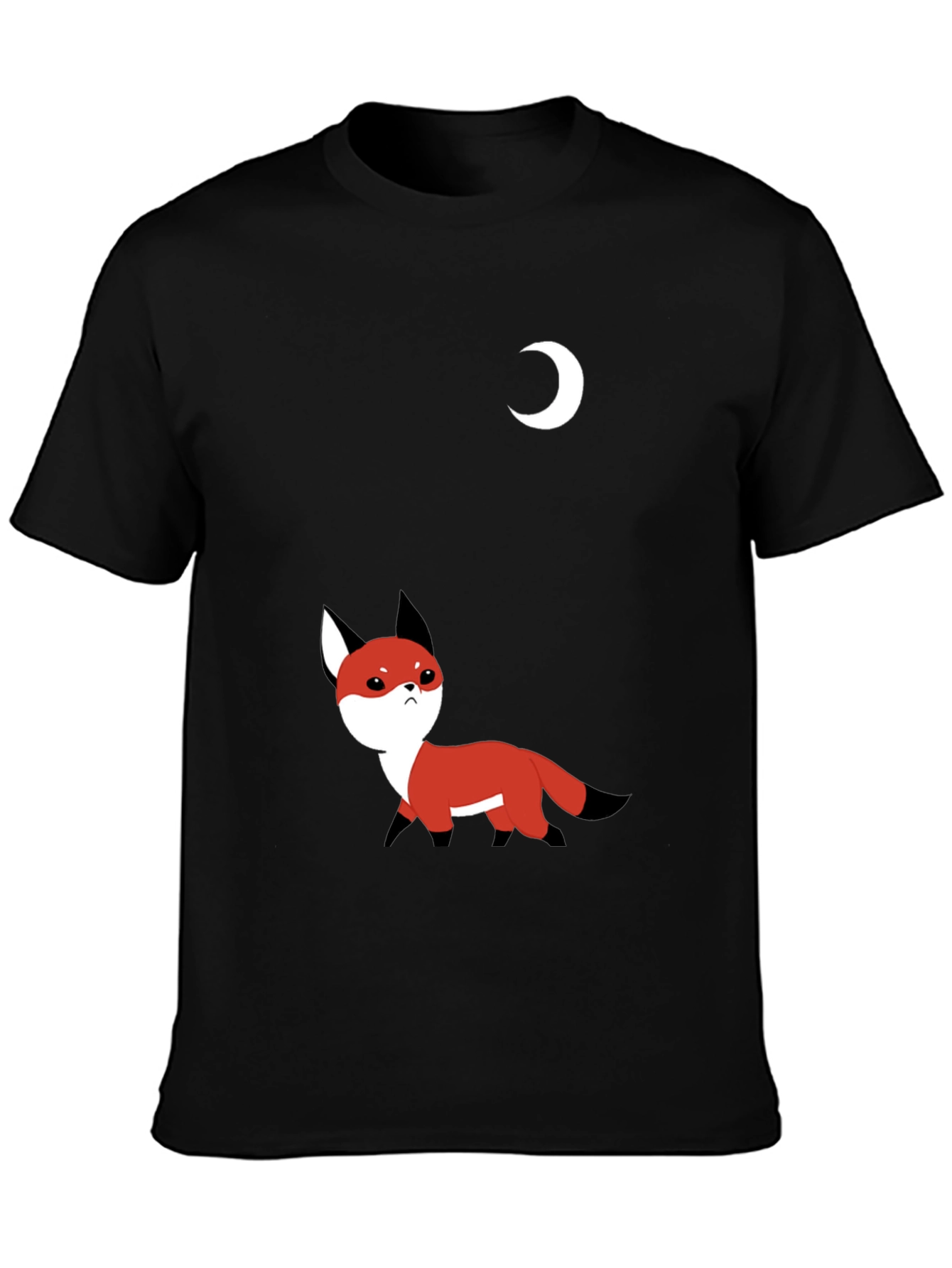 Fox and Moon Black T-Shirt