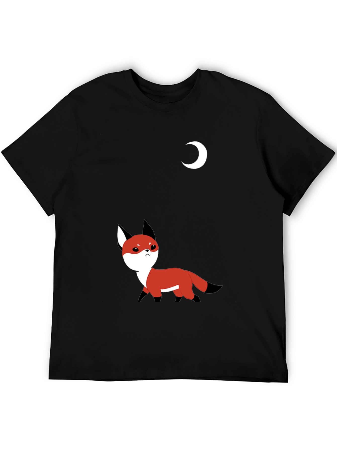 Fox and Moon Black T-Shirt