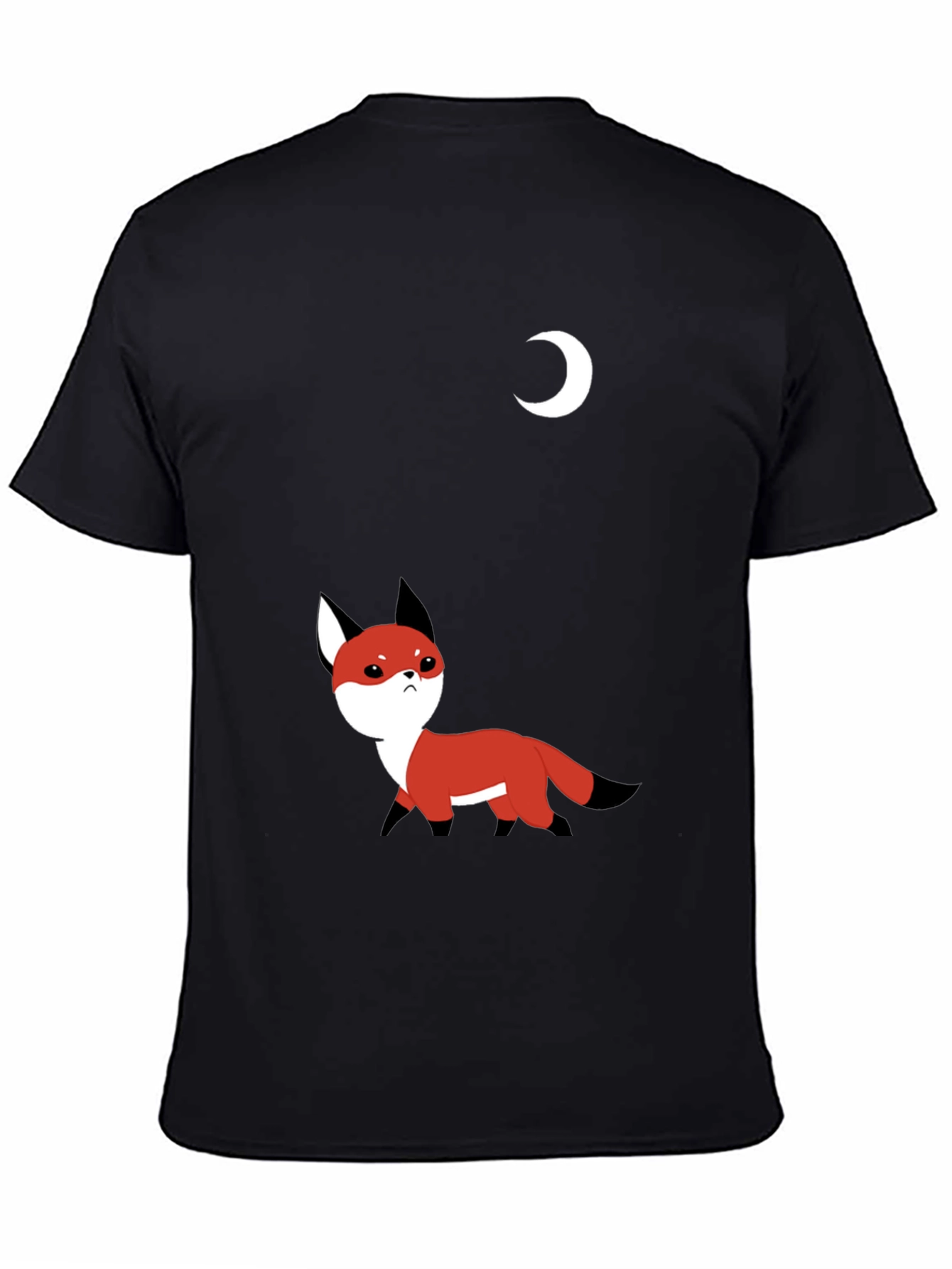 Fox and Moon Black T-Shirt