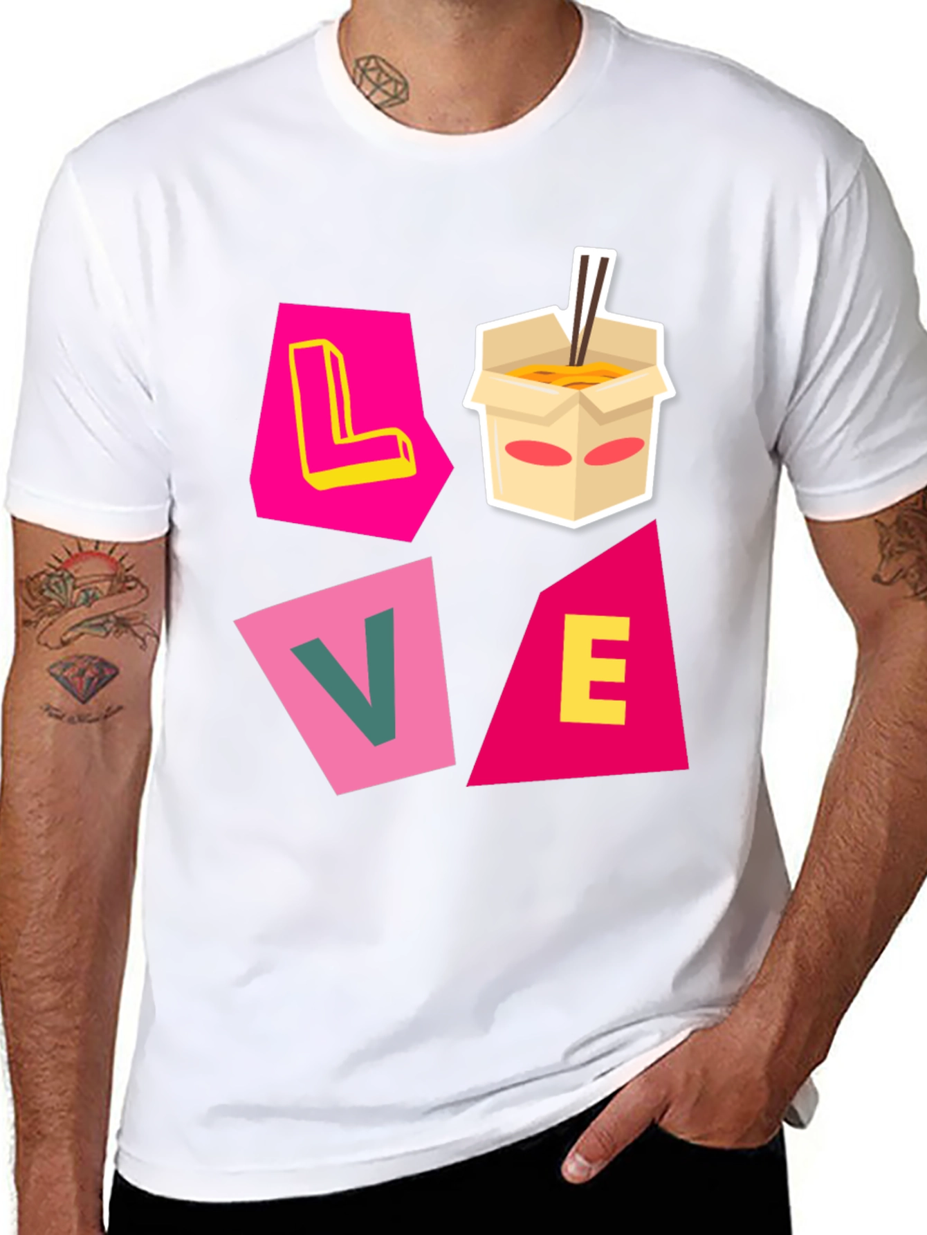 Love Noodles Black Graphic Tee