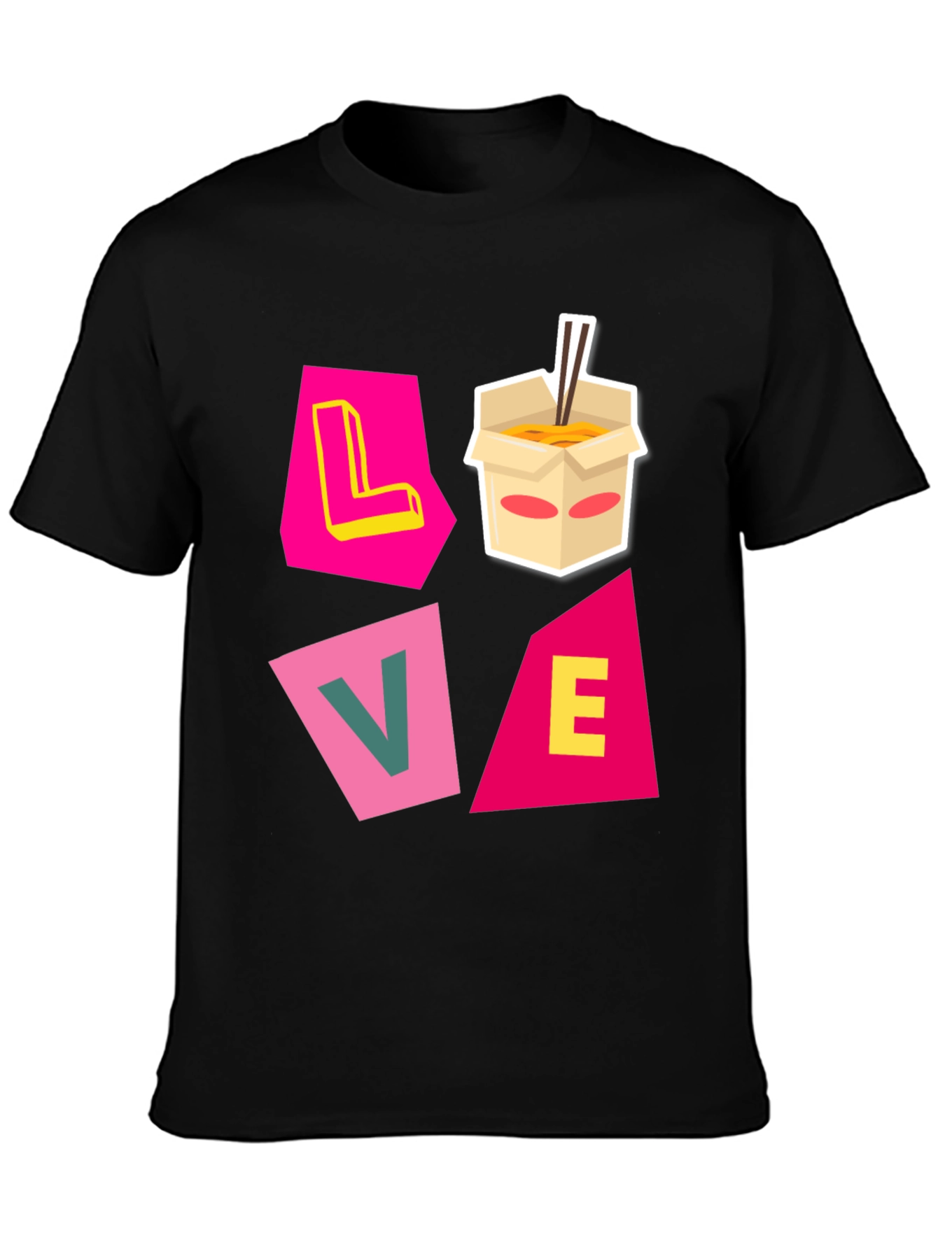 Love Noodles Black Graphic Tee