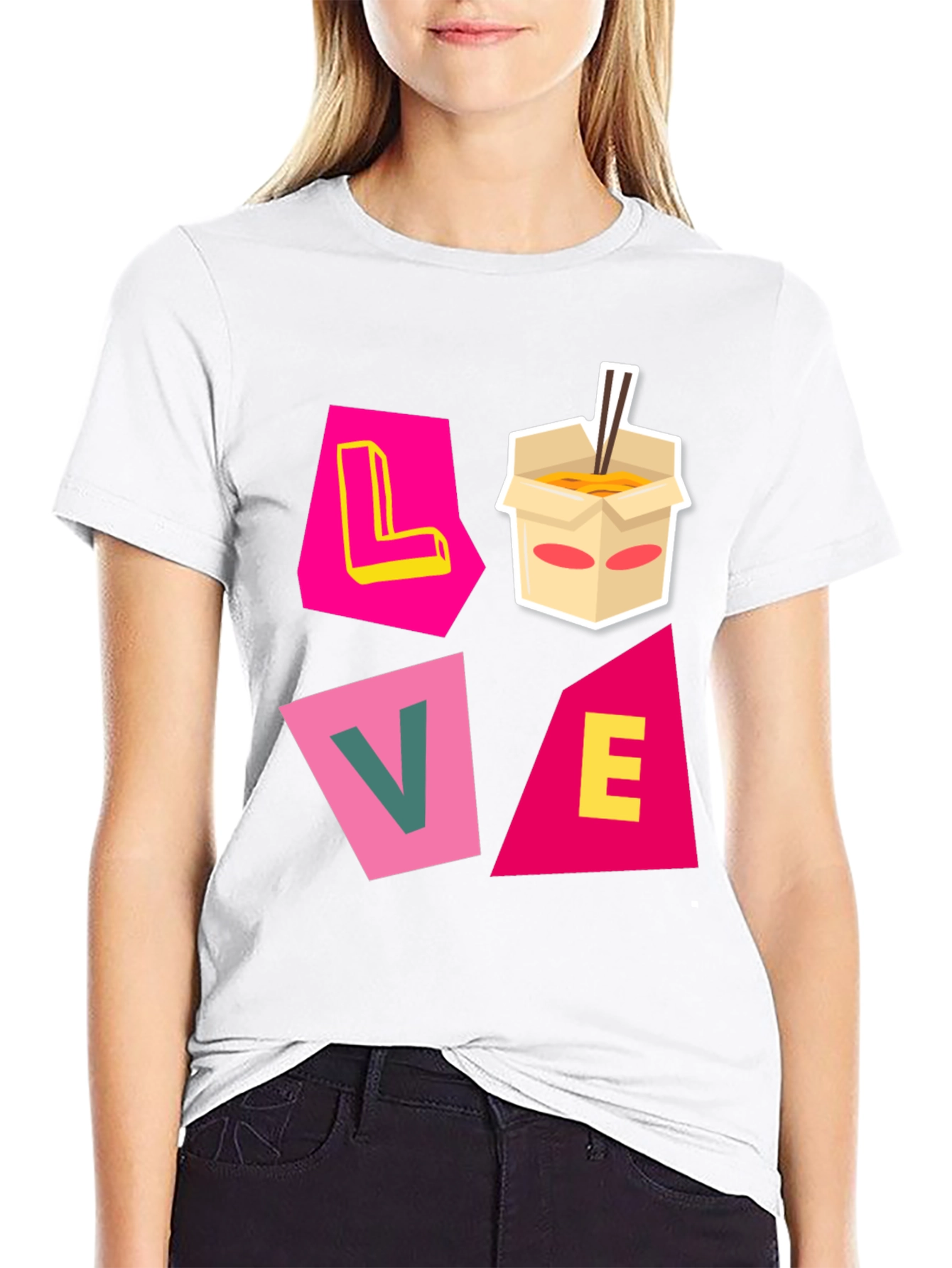 Love Noodles Black Graphic Tee