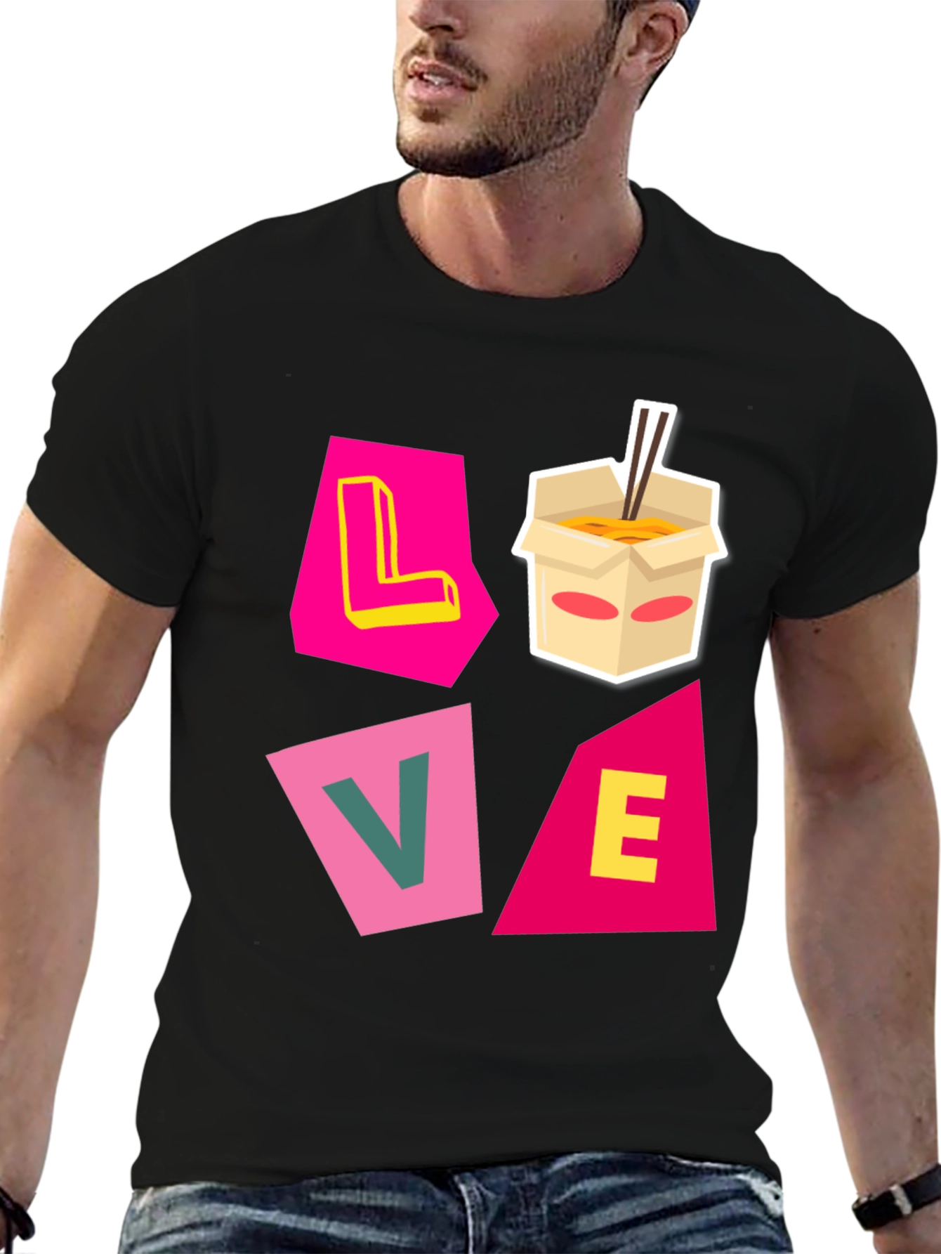 Love Noodles Black Graphic Tee