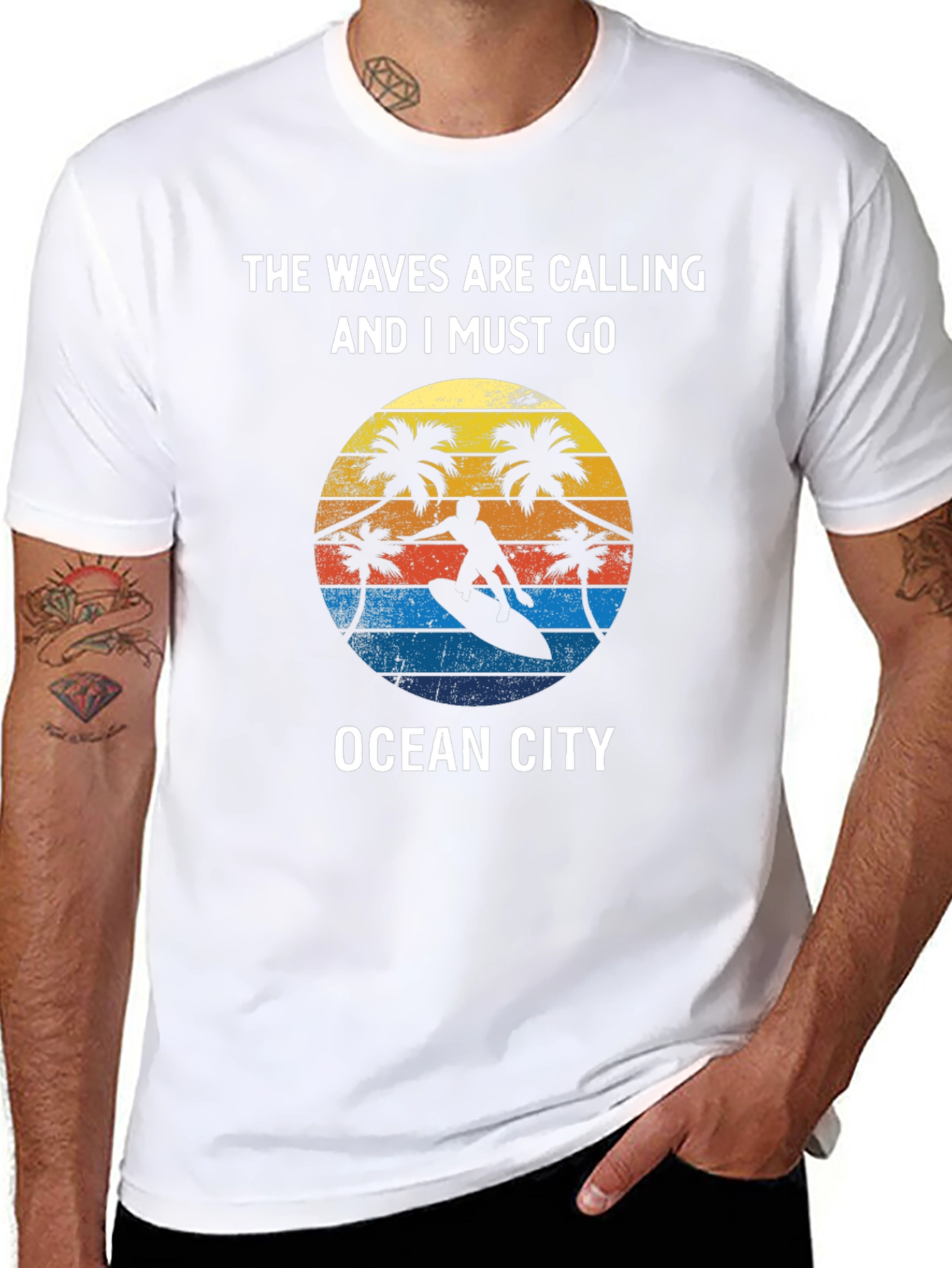 Ocean City Surfer T-Shirt - Waves Are Calling Tee