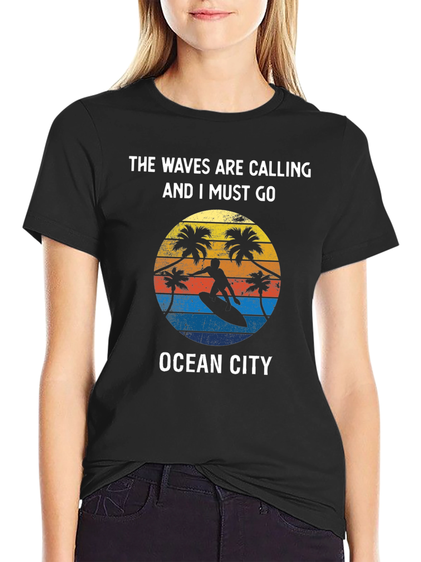 Ocean City Surfer T-Shirt - Waves Are Calling Tee
