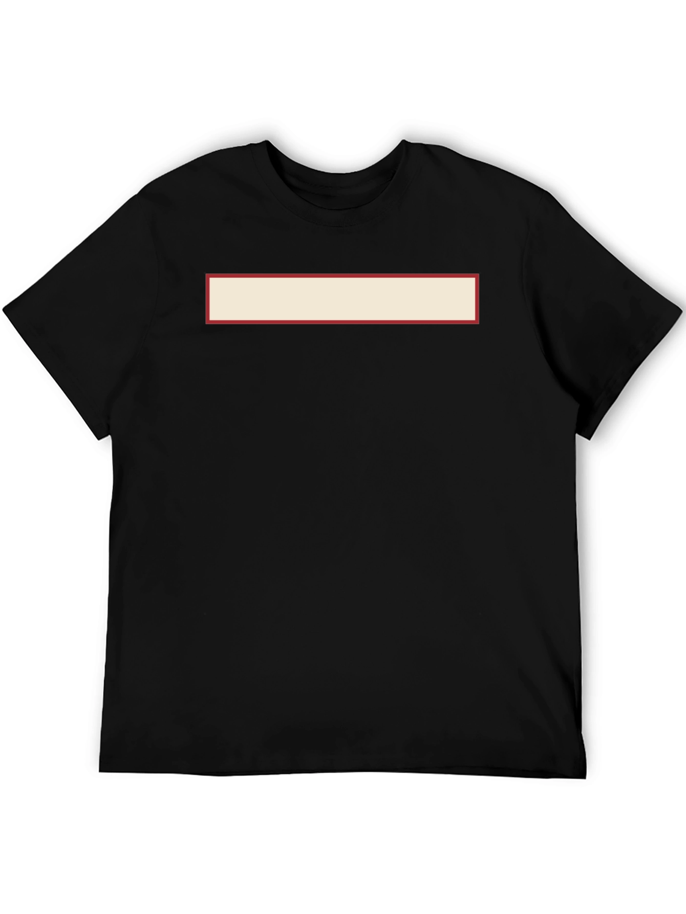 Black Crew Neck T-Shirt with Customizable Rectangle