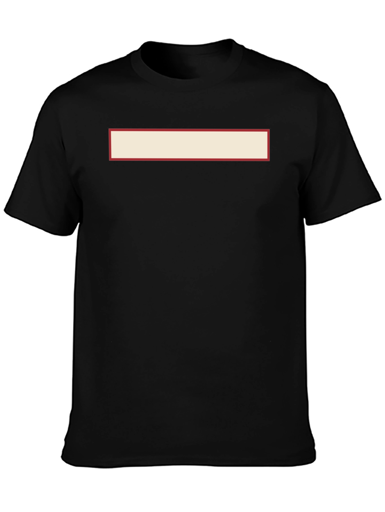 Black Crew Neck T-Shirt with Customizable Rectangle