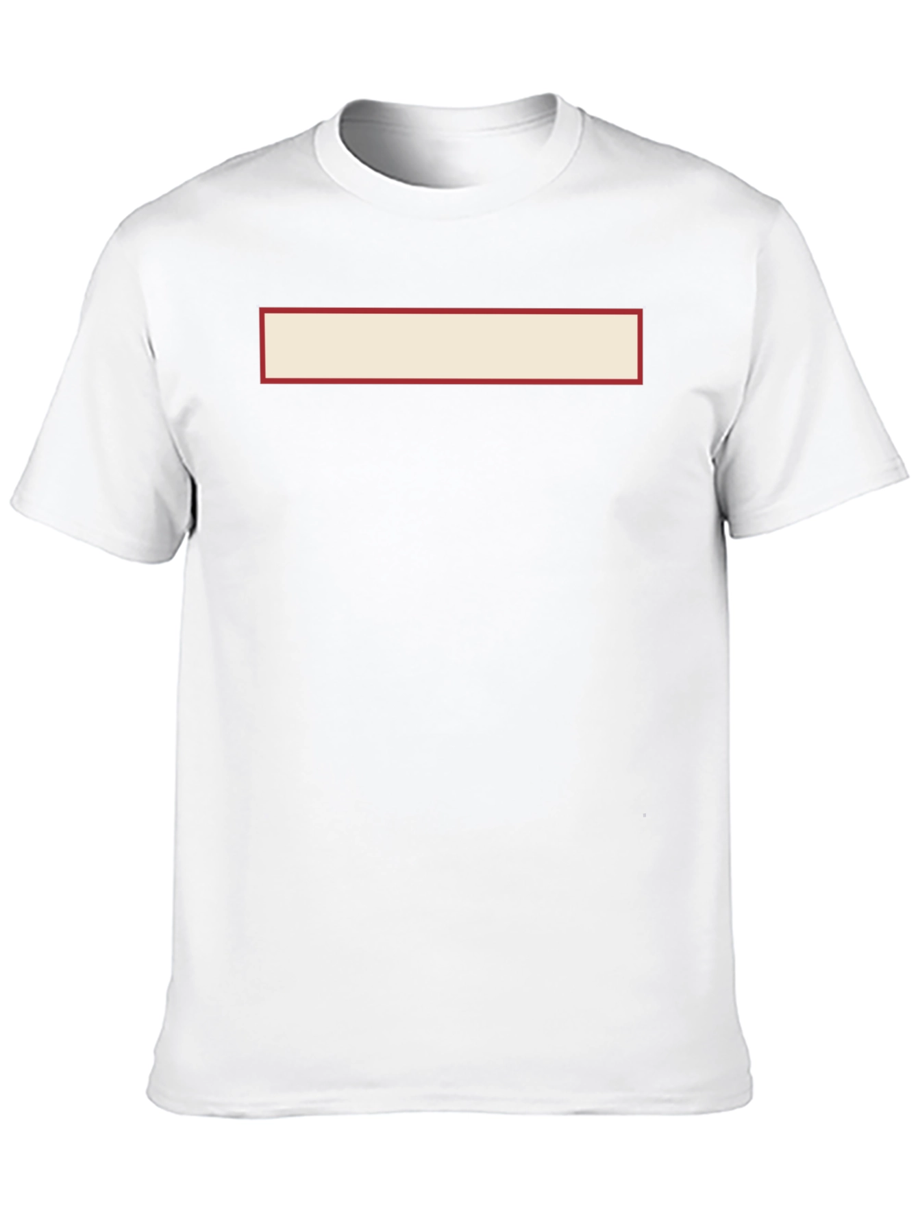 Black Crew Neck T-Shirt with Customizable Rectangle