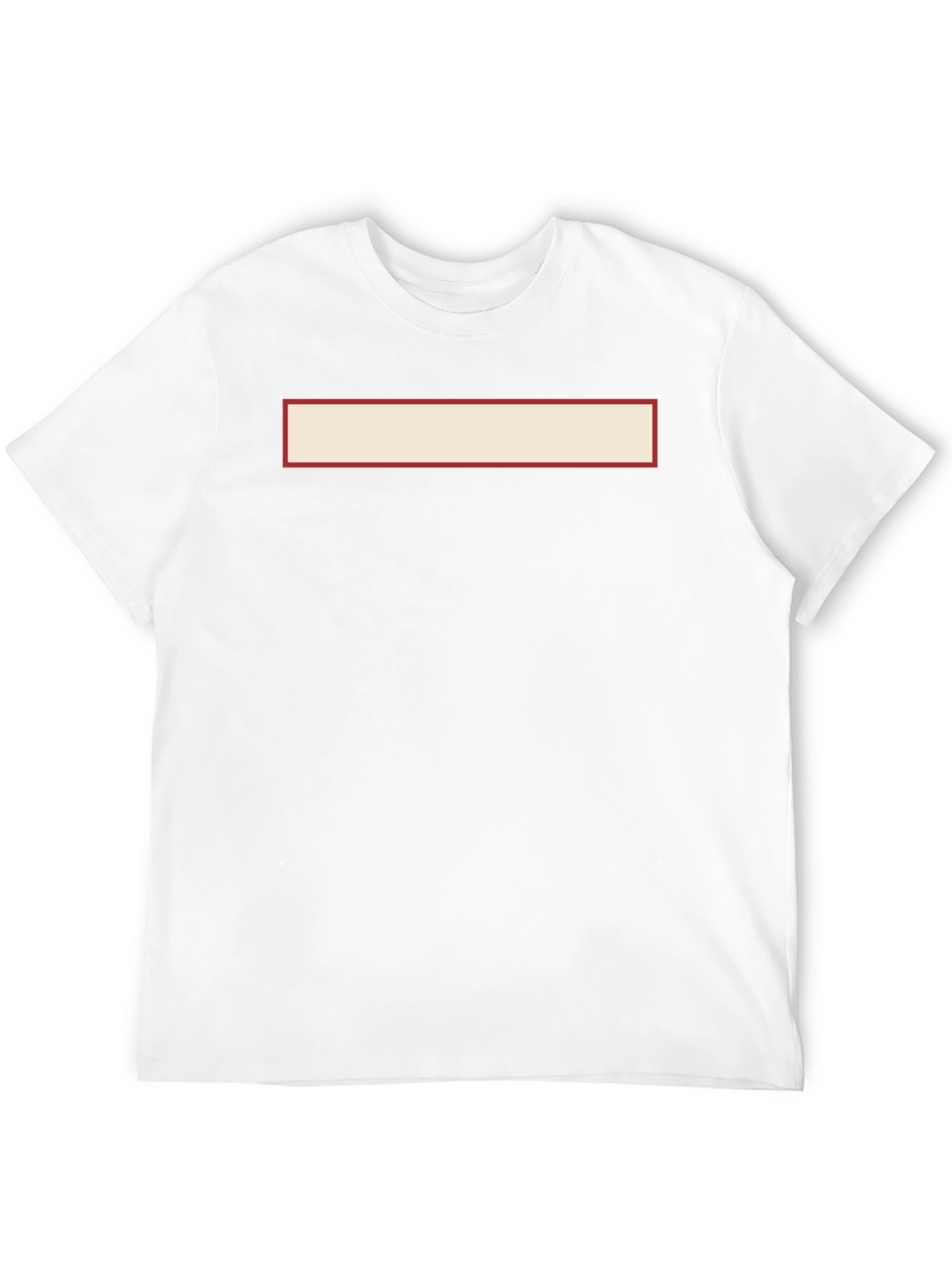 Black Crew Neck T-Shirt with Customizable Rectangle