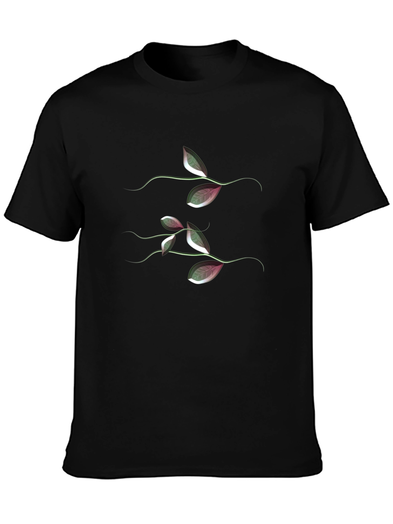 Botanical Branch Graphic T-Shirt - Black