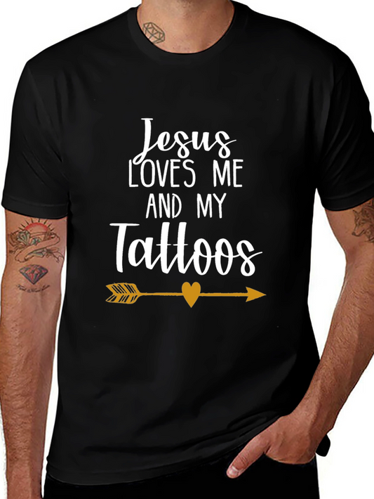 Jesus Loves Me & My Tattoos Arrow Graphic Tee