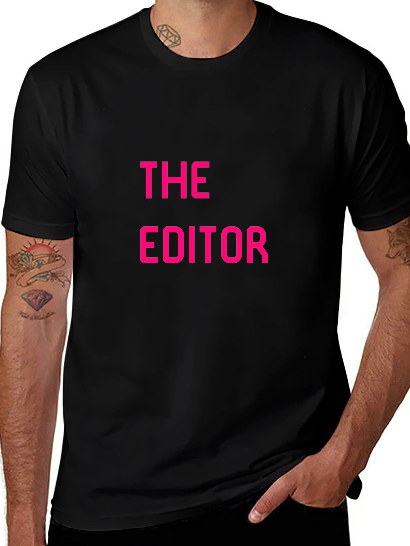 The Editor Graphic Tee - Black Cotton T-Shirt