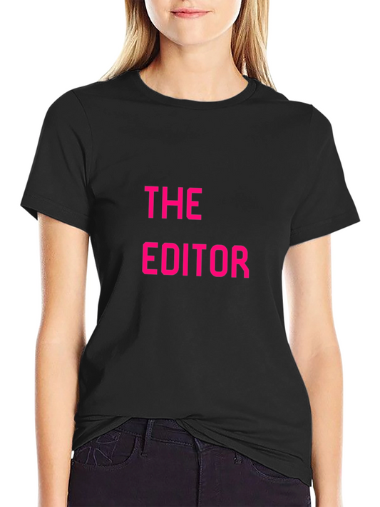 The Editor Graphic Tee - Black Cotton T-Shirt