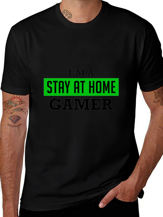 Stay At Home Gamer Black T-Shirt
