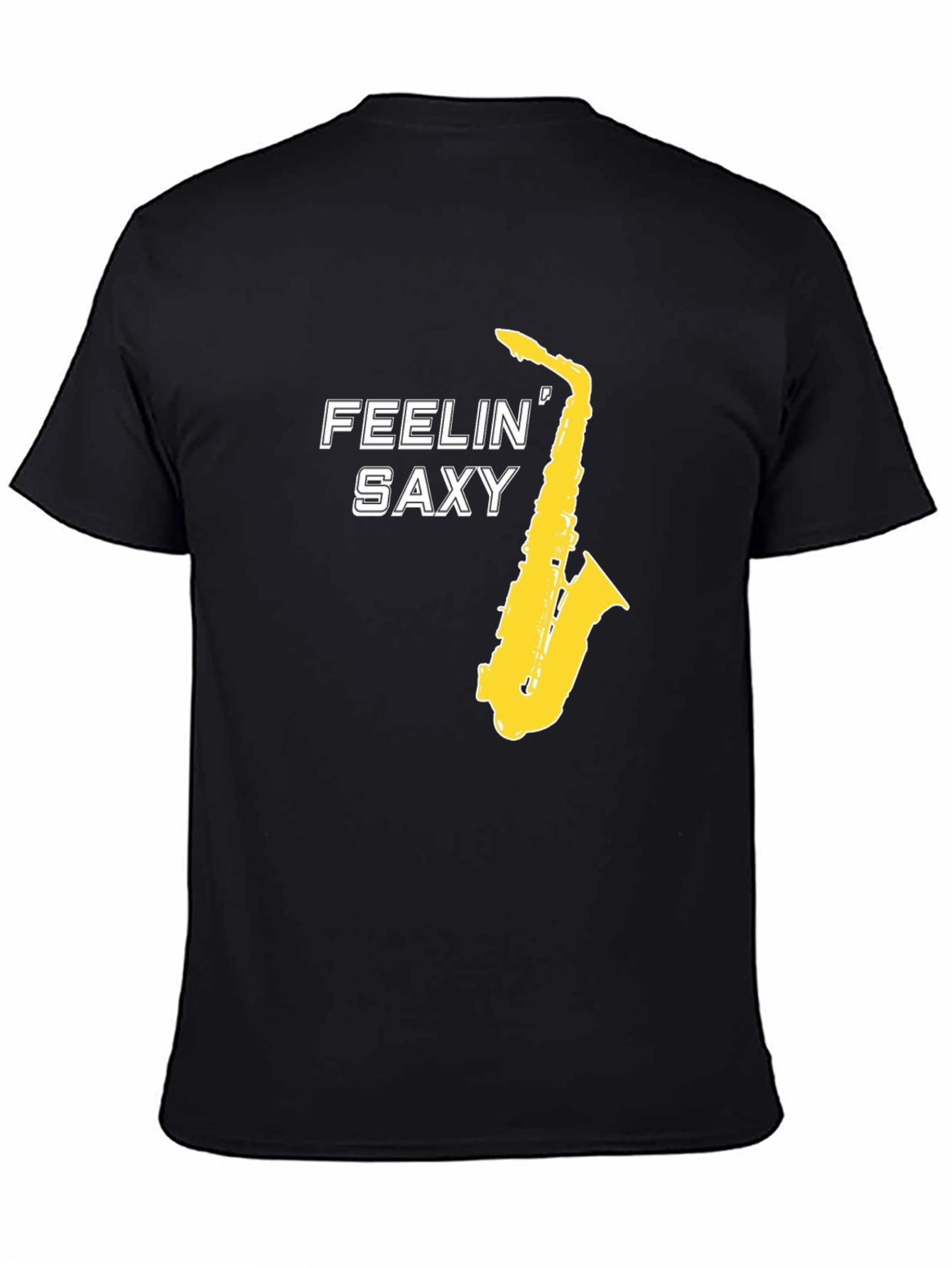 Feelin Saxy Graphic T-Shirt - Black Saxophone Tee