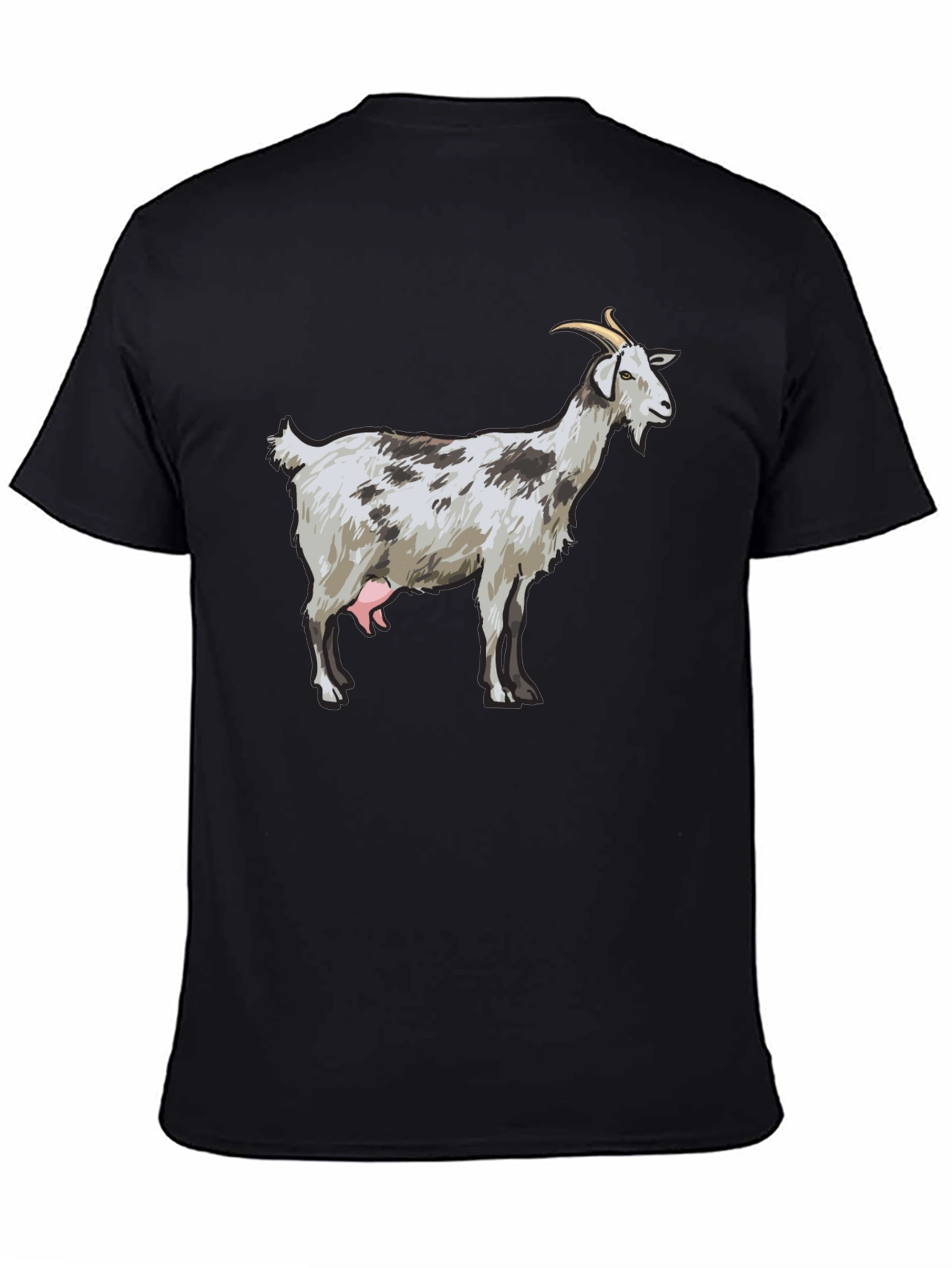 Goat Graphic Tee - Black Cotton T-Shirt