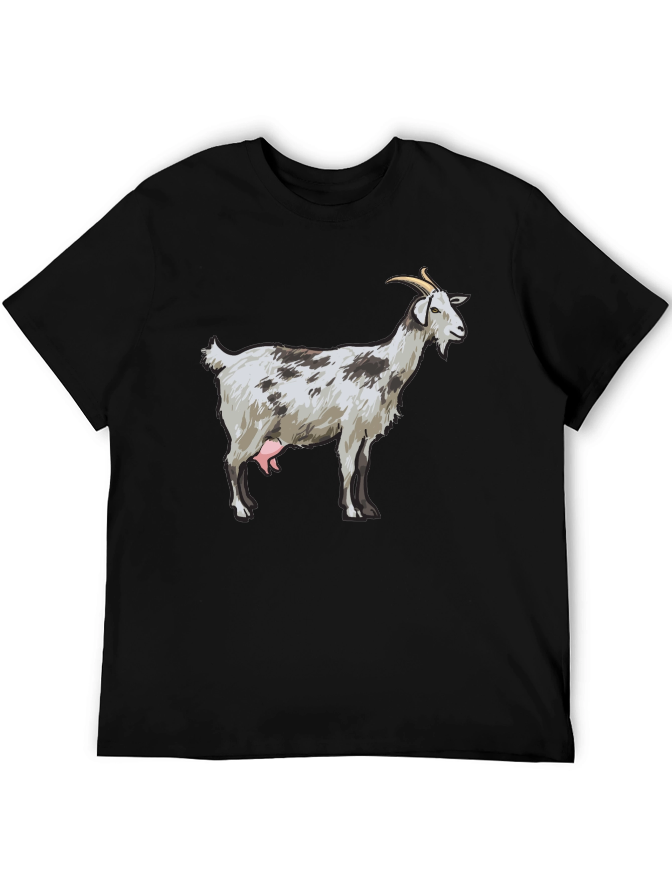 Goat Graphic Tee - Black Cotton T-Shirt
