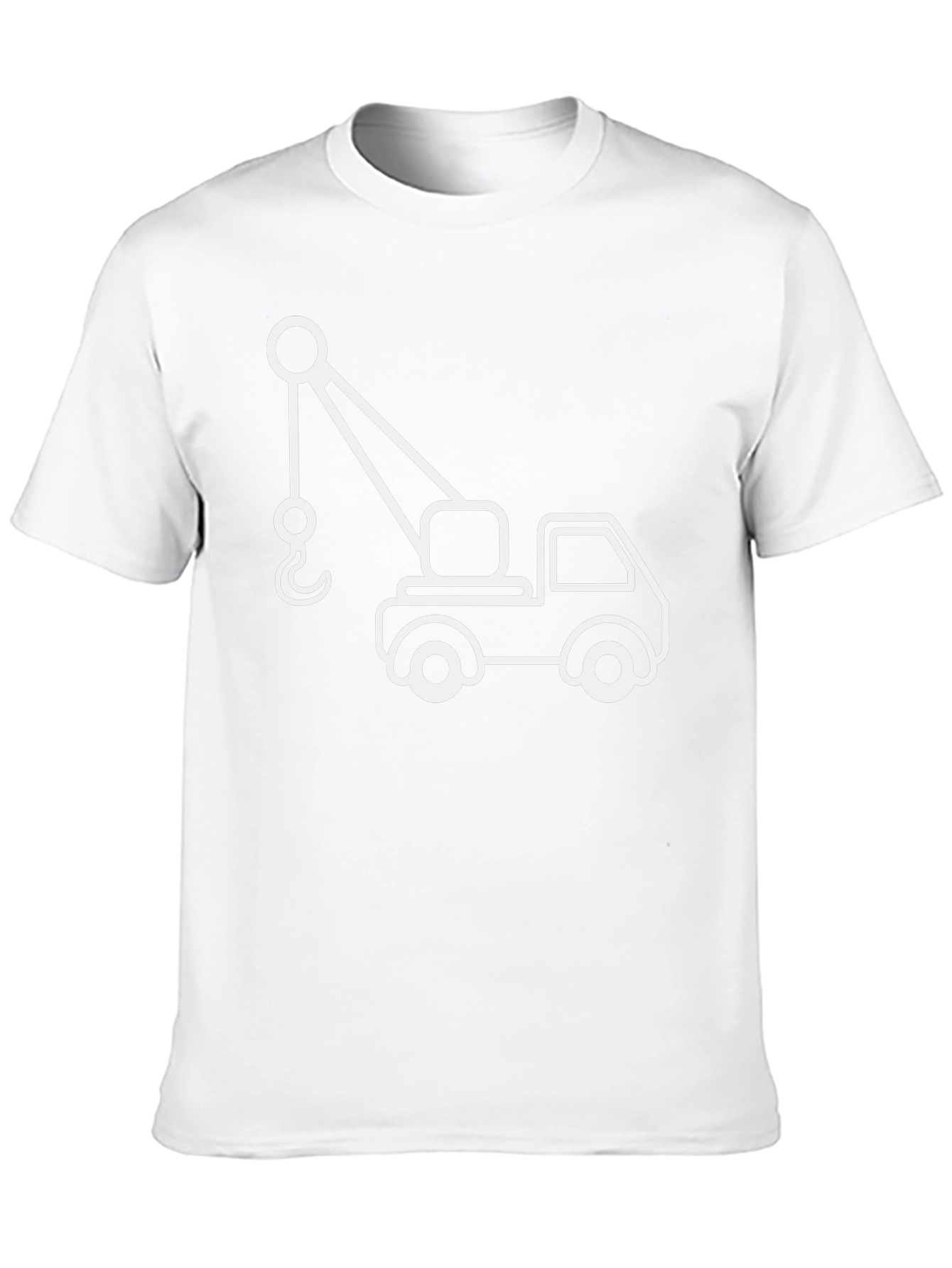 Crane Truck Graphic Tee - Black Cotton T-Shirt